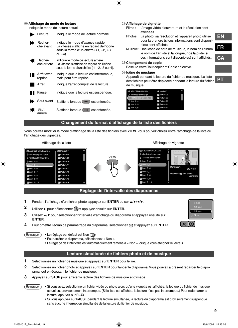 En fr ca pt | JVC CU-VS100U User Manual | Page 29 / 100