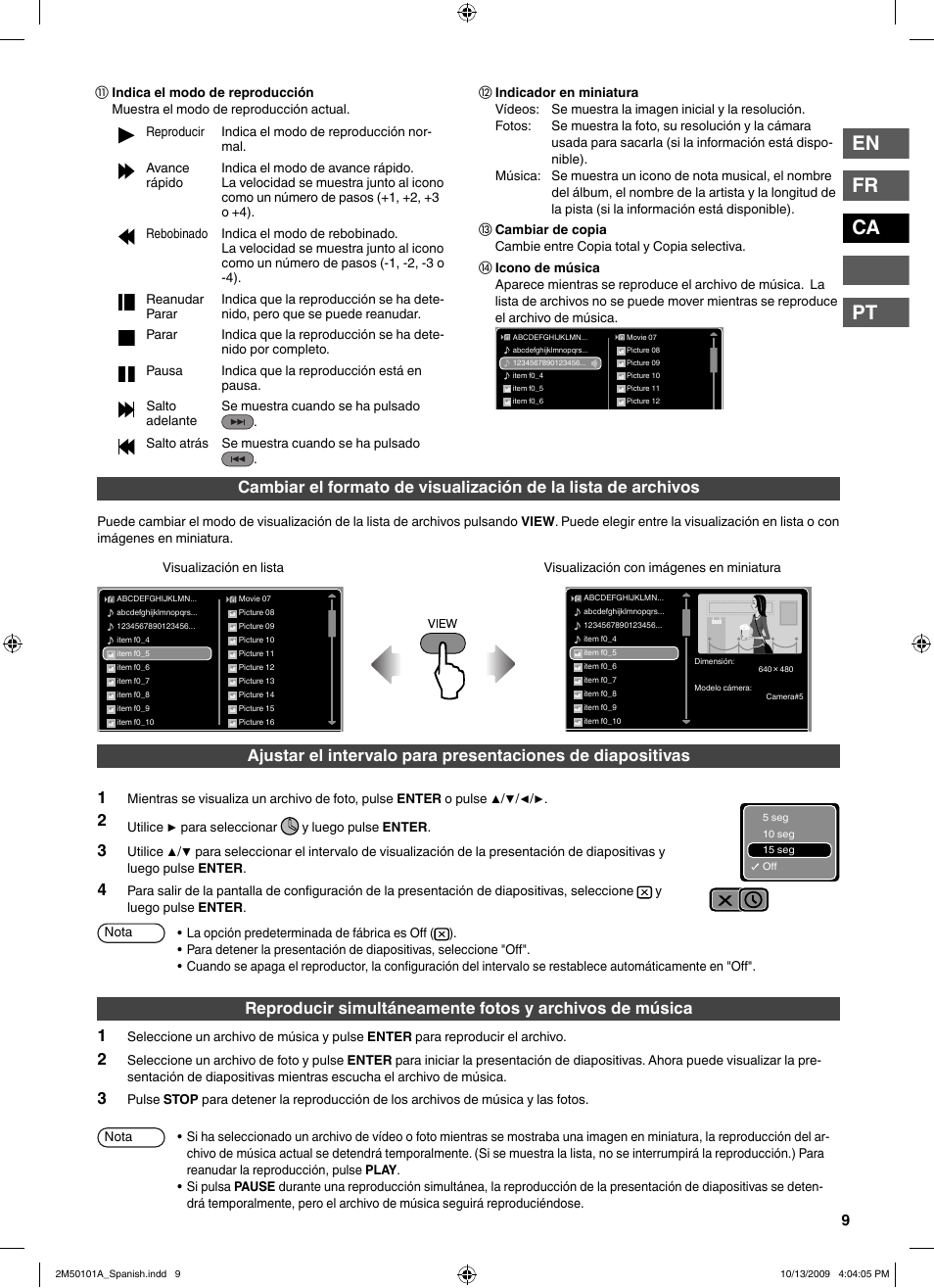 En fr ca pt | JVC CU-VS100U User Manual | Page 49 / 100