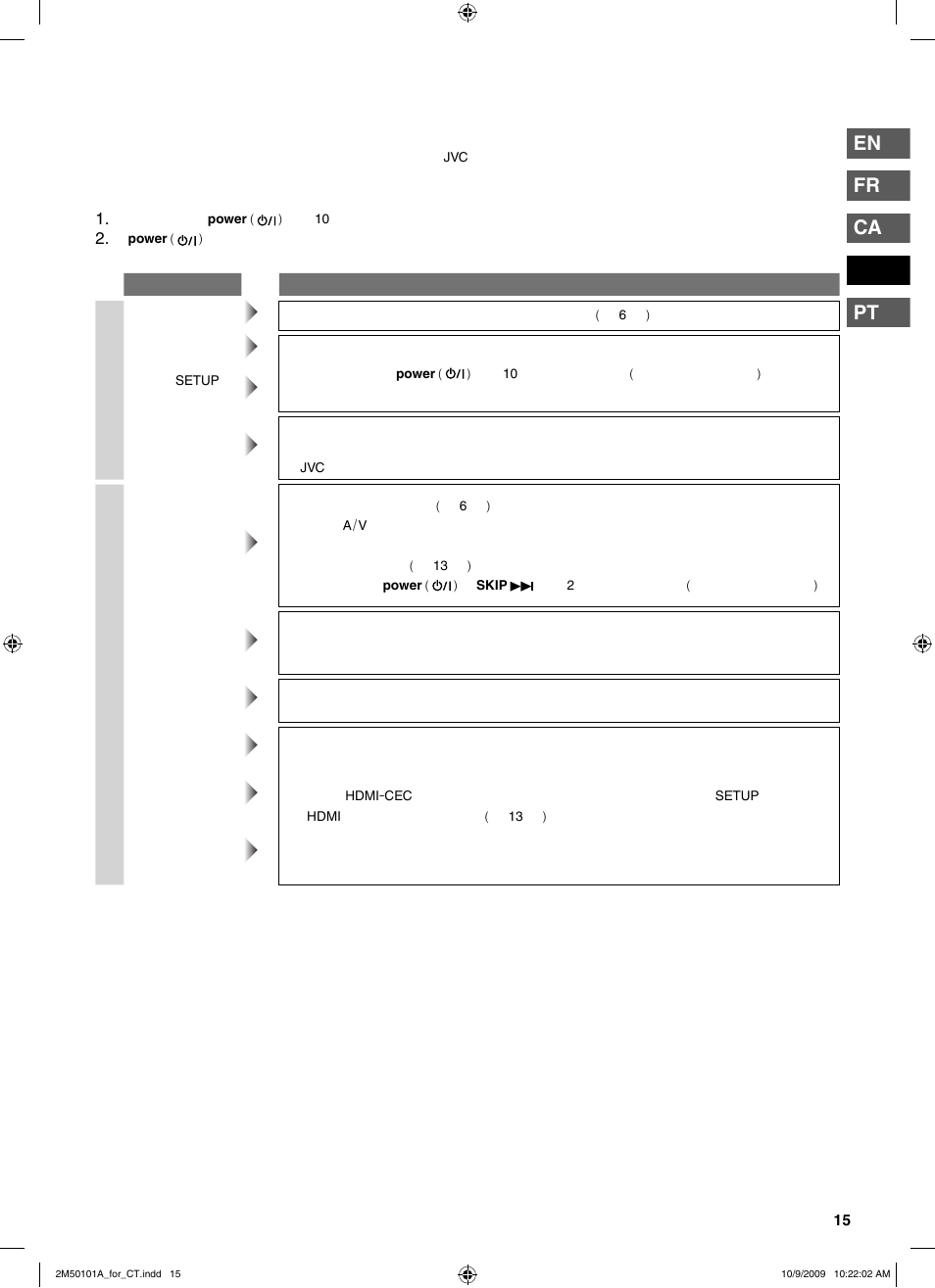 疑難排解, En fr ca pt | JVC CU-VS100U User Manual | Page 75 / 100