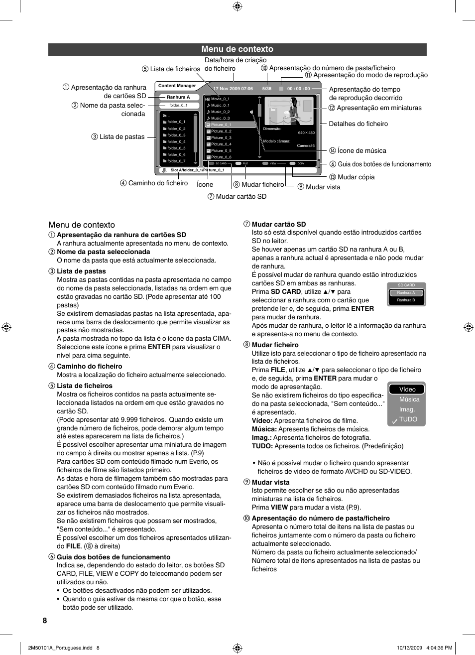 Menu de contexto | JVC CU-VS100U User Manual | Page 88 / 100
