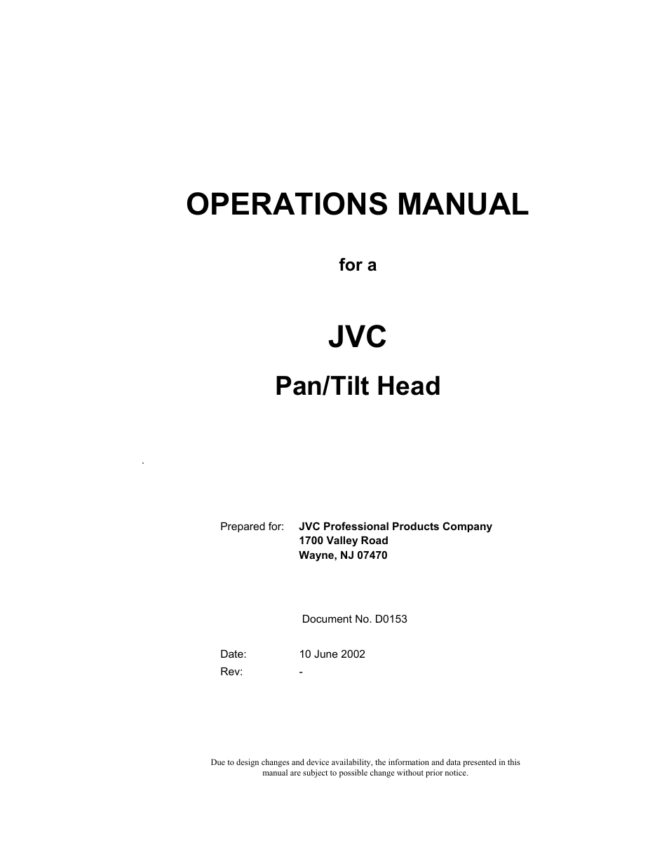 JVC DPT 115 User Manual | 37 pages