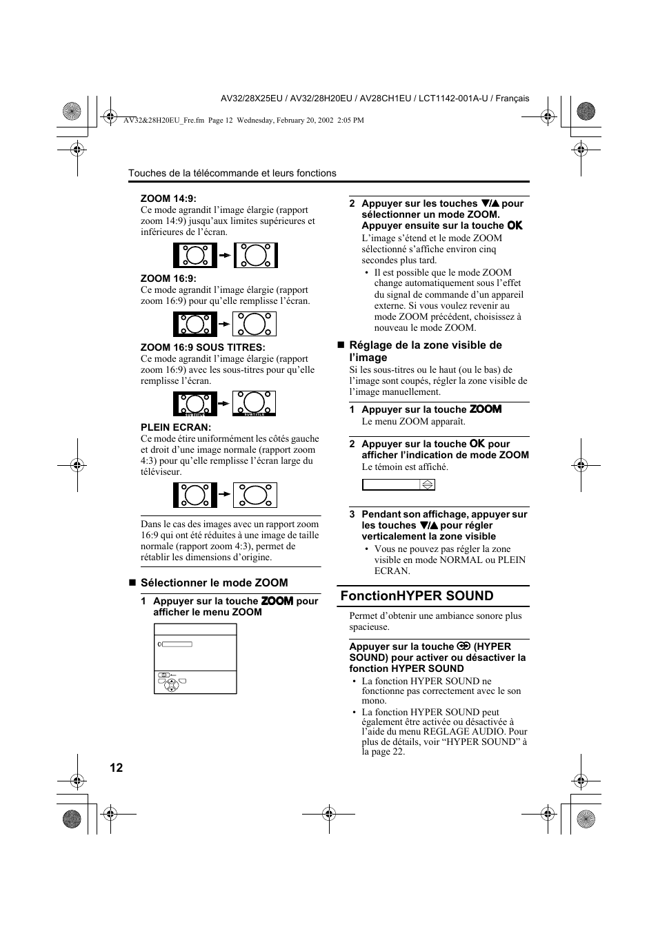Fonctionhyper sound | JVC AV28CH1EU User Manual | Page 106 / 327