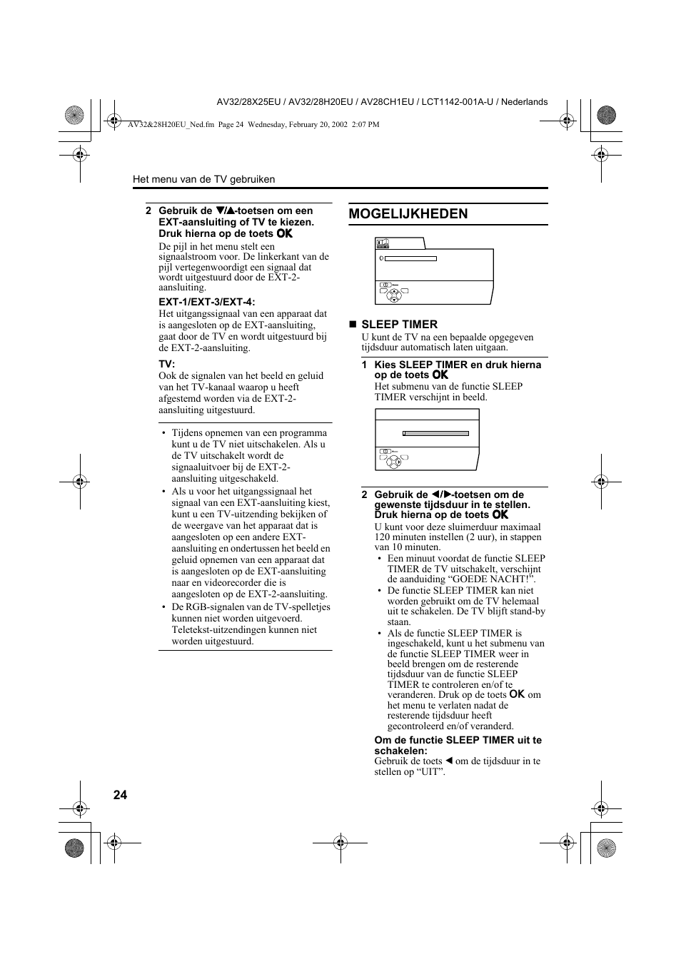 Mogelijkheden | JVC AV28CH1EU User Manual | Page 164 / 327