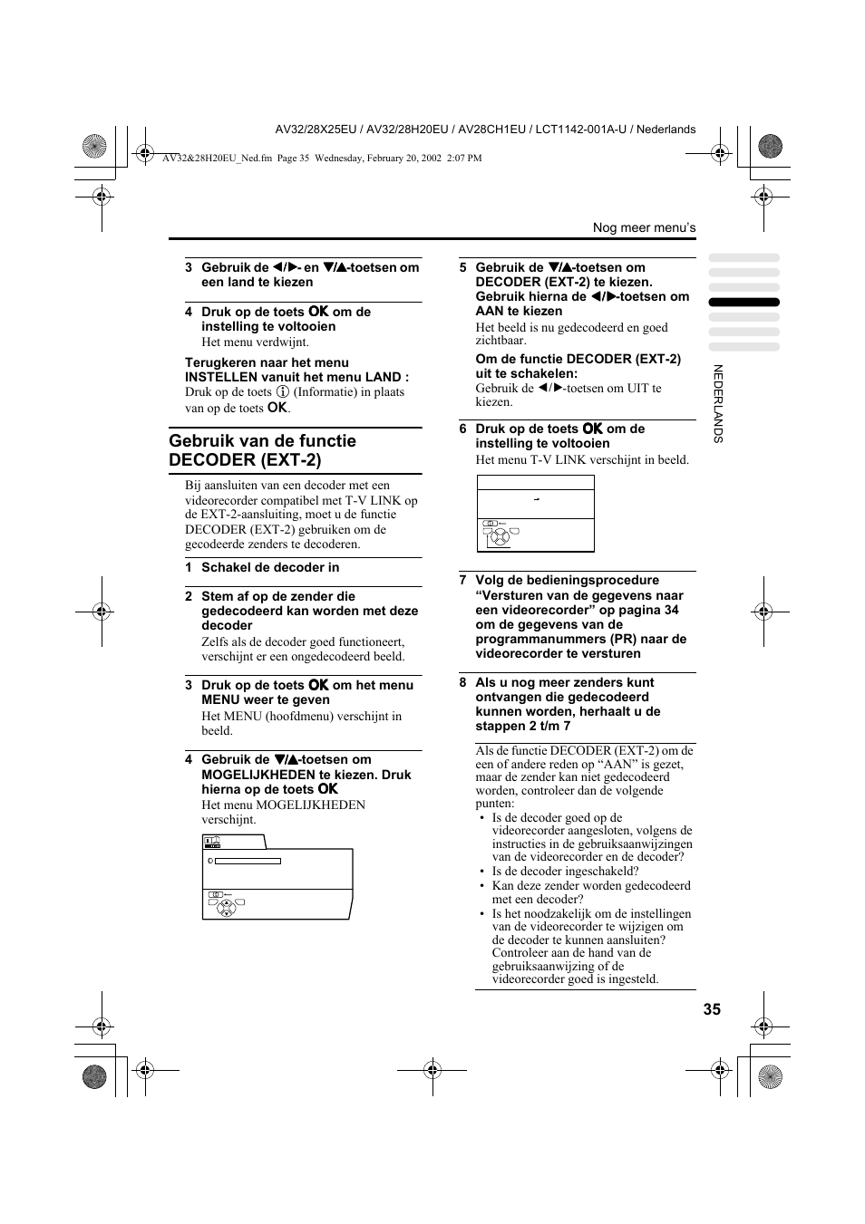Gebruik van de functie decoder (ext-2) | JVC AV28CH1EU User Manual | Page 175 / 327