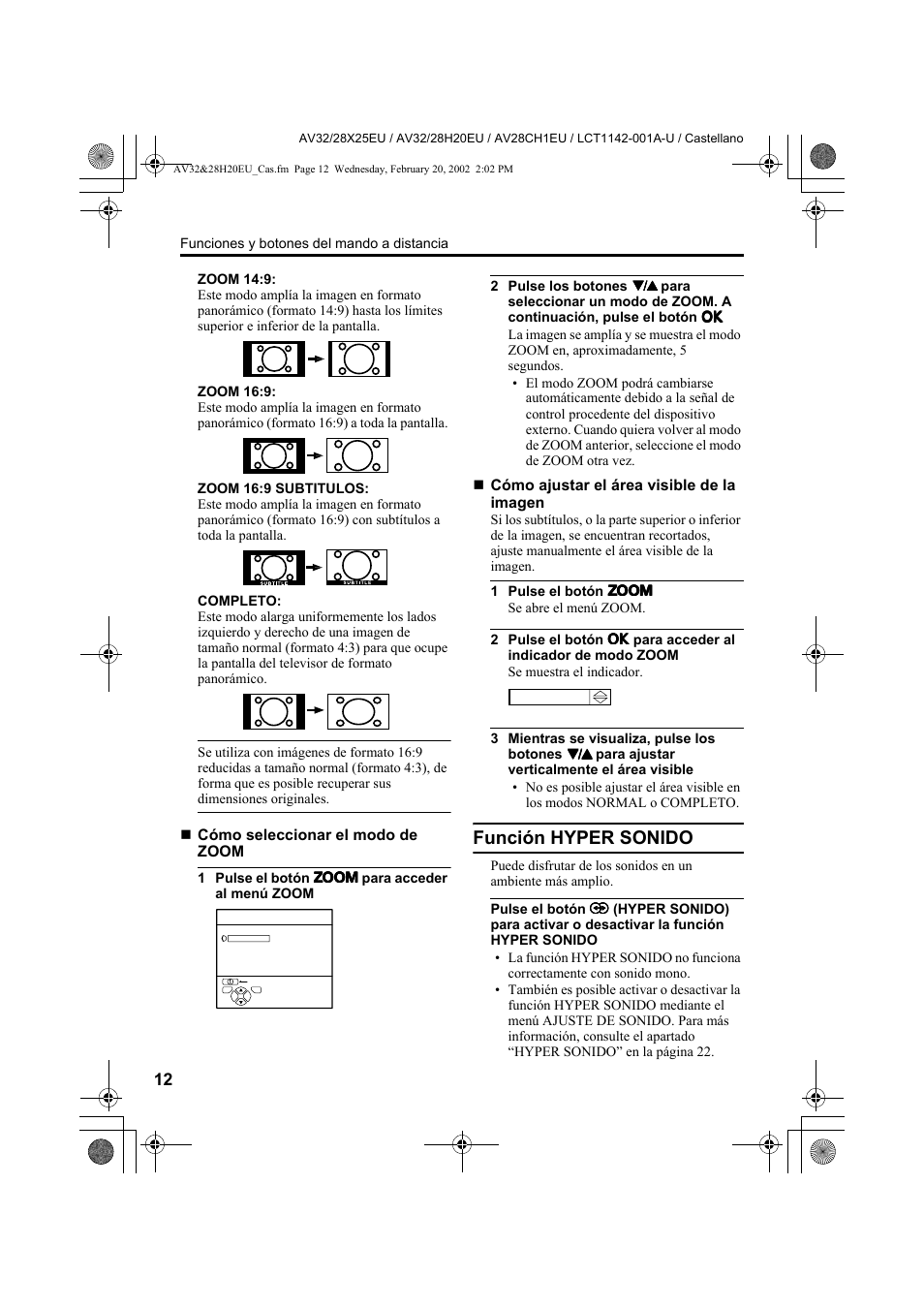 Función hyper sonido | JVC AV28CH1EU User Manual | Page 198 / 327