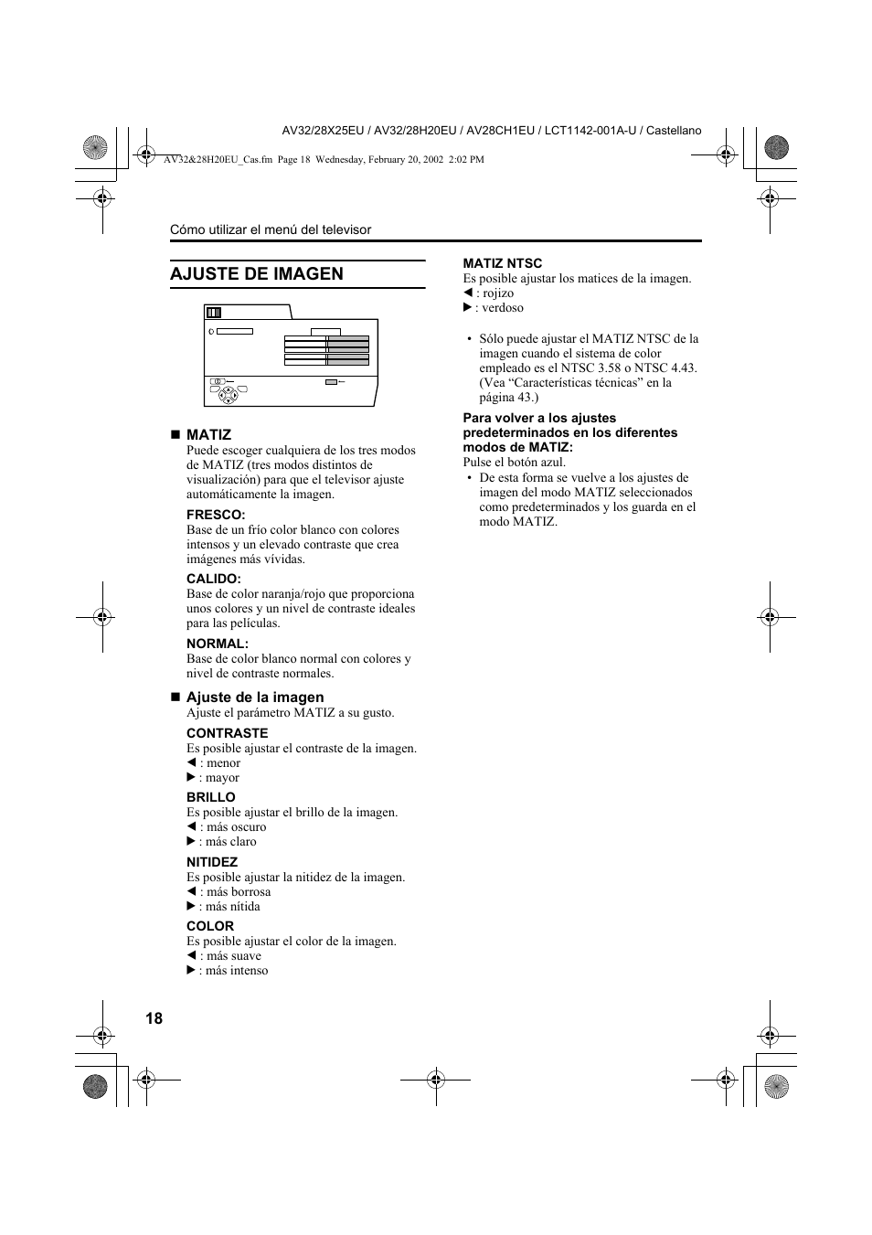 Ajuste de imagen | JVC AV28CH1EU User Manual | Page 204 / 327