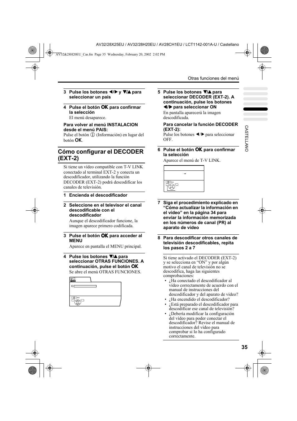Cómo configurar el decoder (ext-2) | JVC AV28CH1EU User Manual | Page 221 / 327