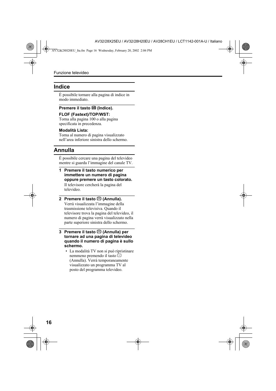 Indice, Annulla | JVC AV28CH1EU User Manual | Page 248 / 327