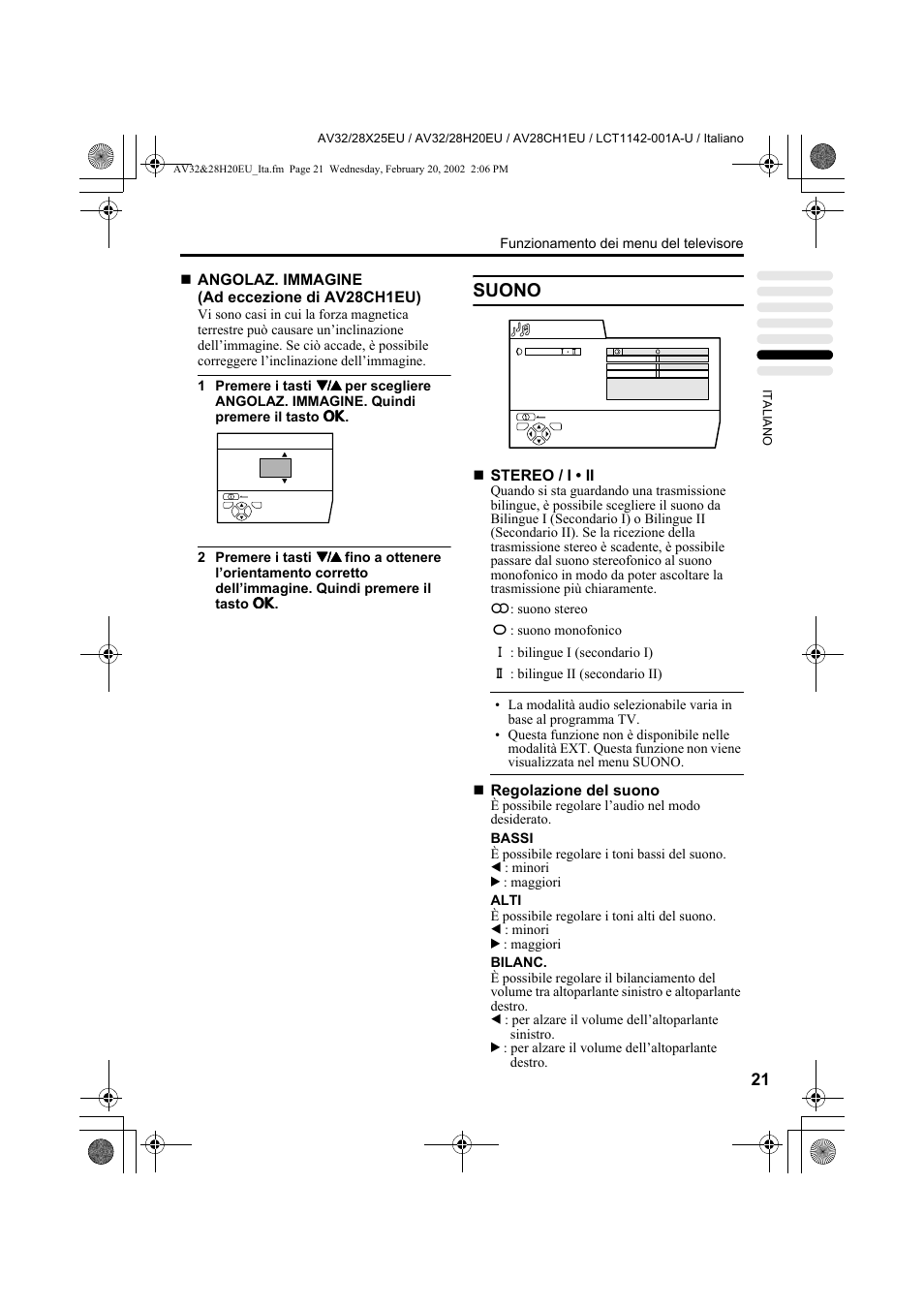 Suono | JVC AV28CH1EU User Manual | Page 253 / 327