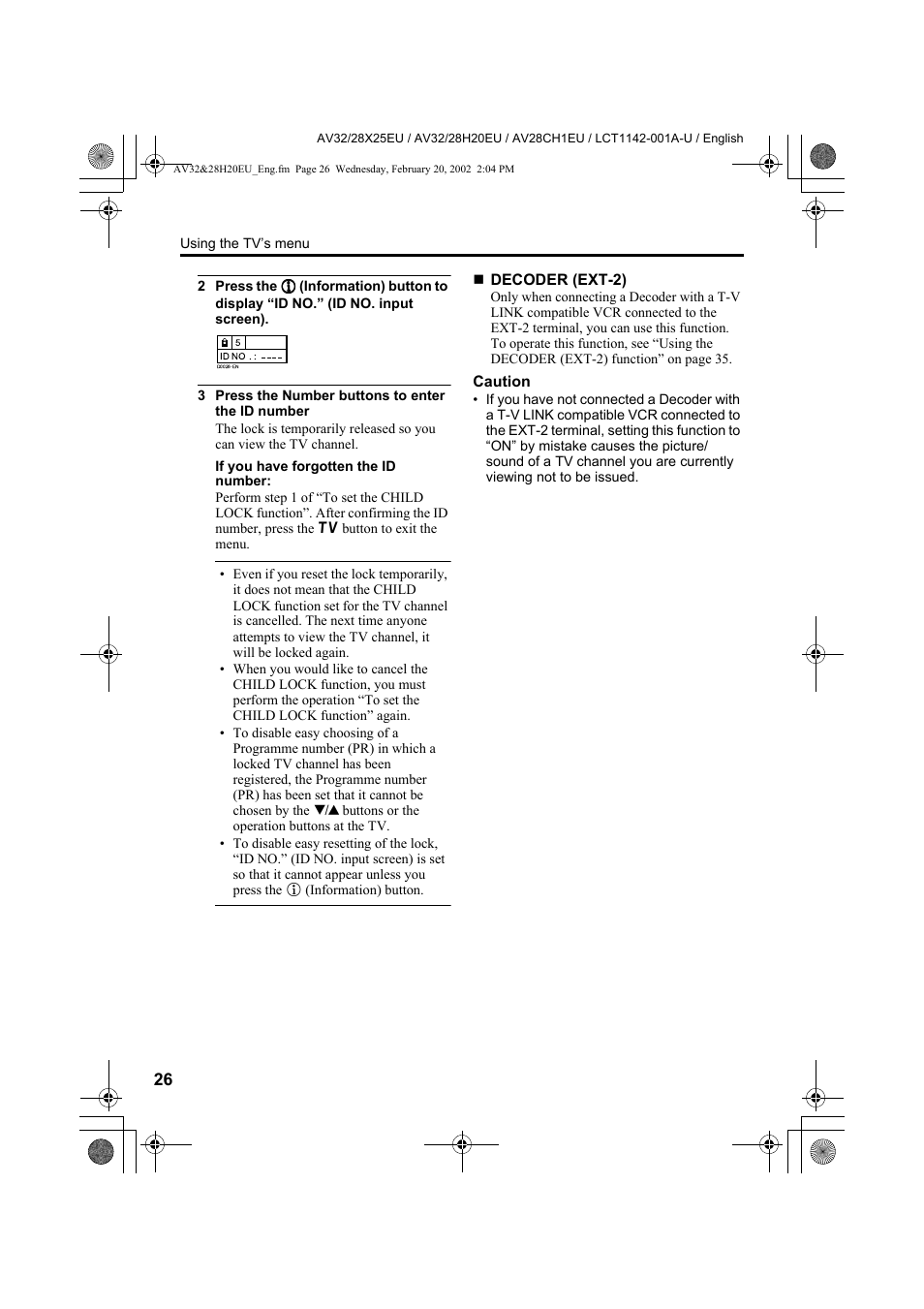 JVC AV28CH1EU User Manual | Page 28 / 327