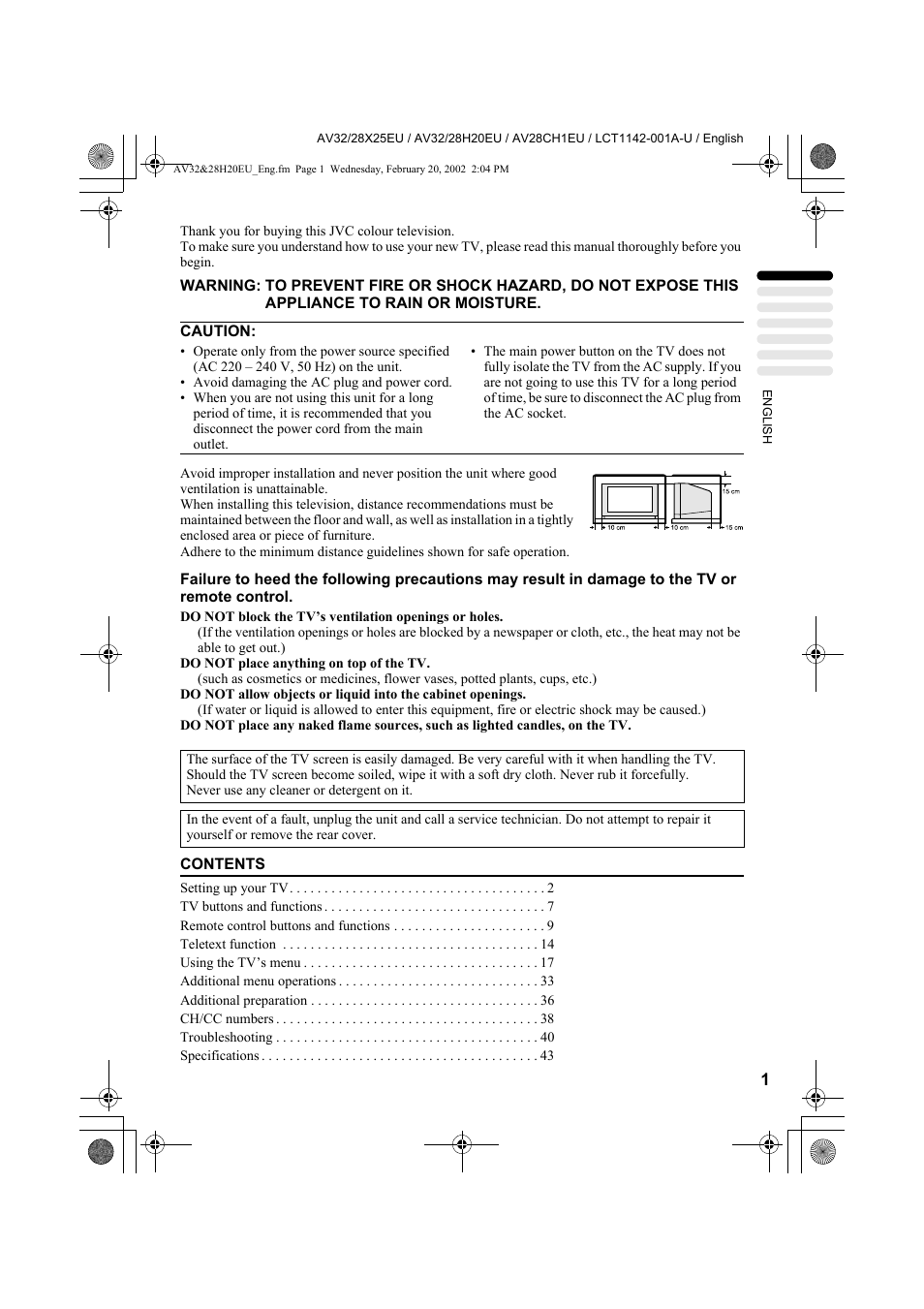 JVC AV28CH1EU User Manual | Page 3 / 327