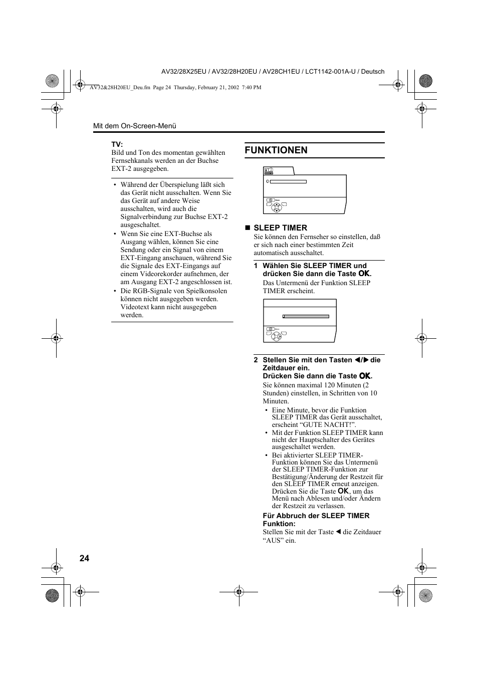 Funktionen | JVC AV28CH1EU User Manual | Page 72 / 327