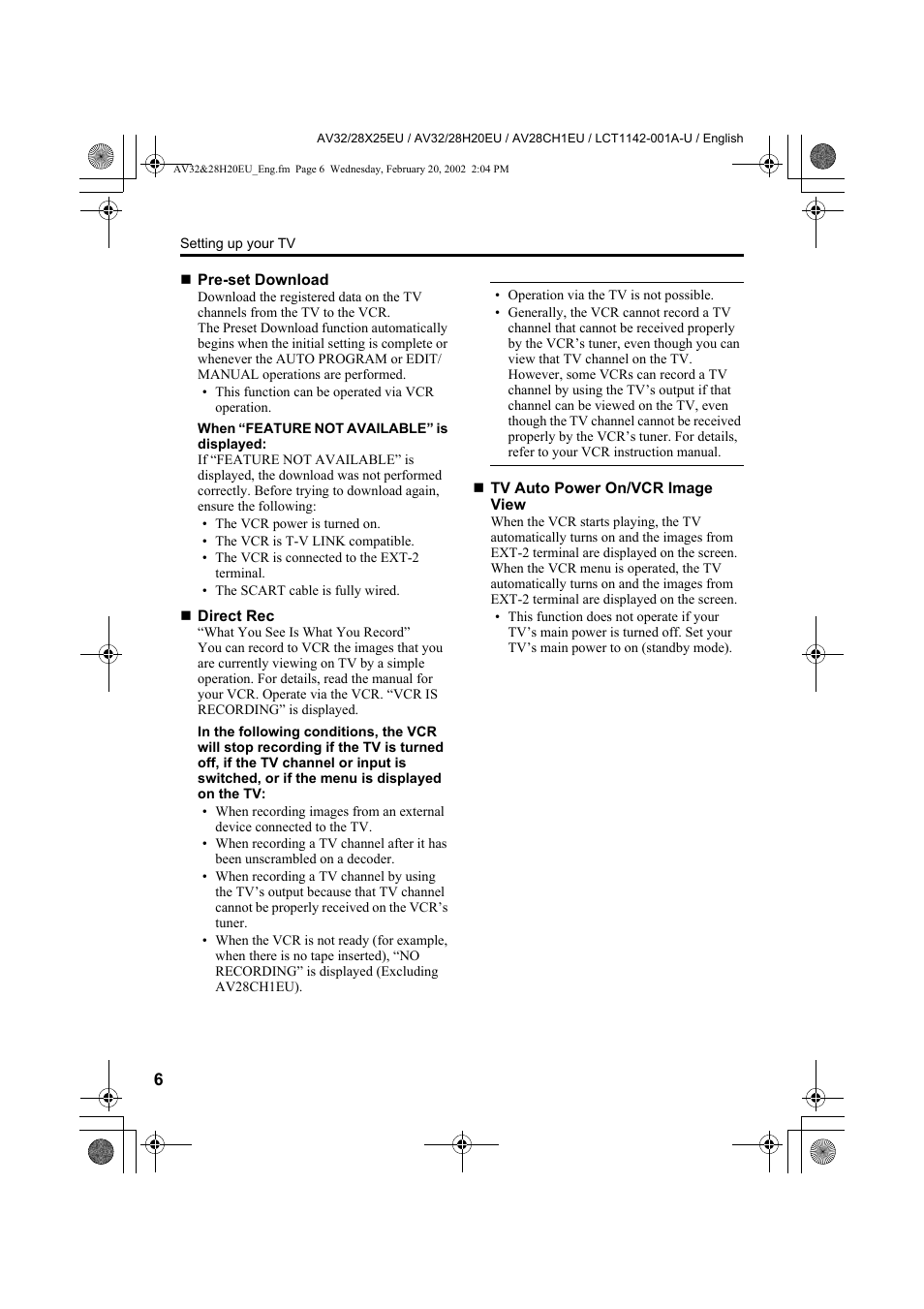 JVC AV28CH1EU User Manual | Page 8 / 327