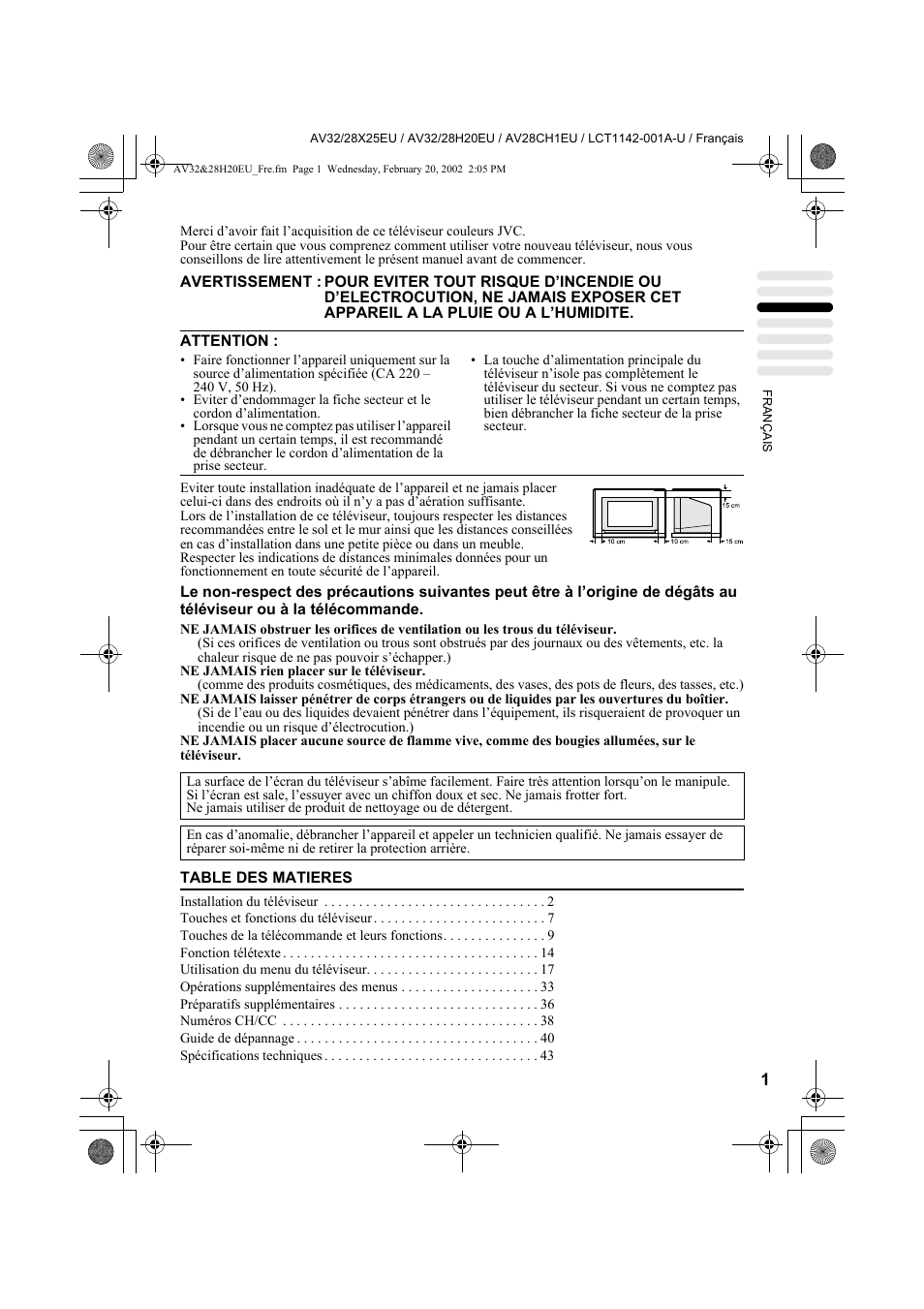JVC AV28CH1EU User Manual | Page 95 / 327