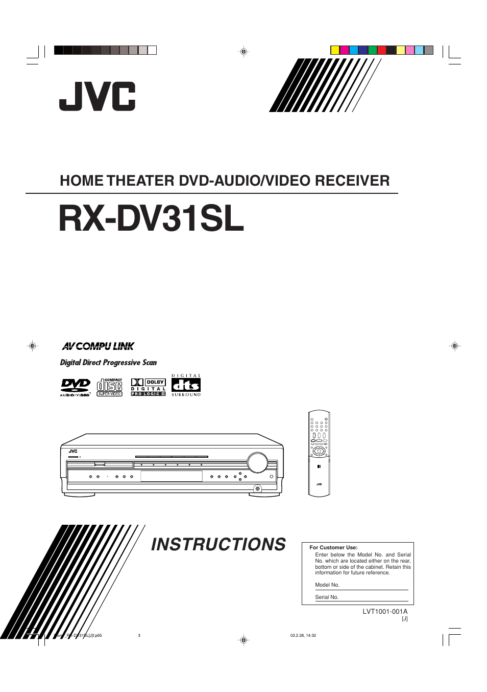 JVC RX-DV31SL User Manual | 78 pages