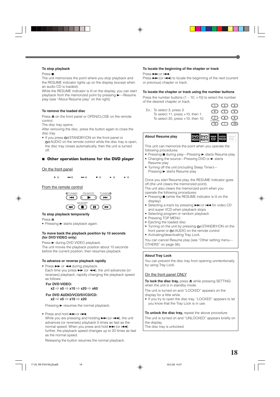 Basic dvd player operations | JVC RX-DV31SL User Manual | Page 21 / 78