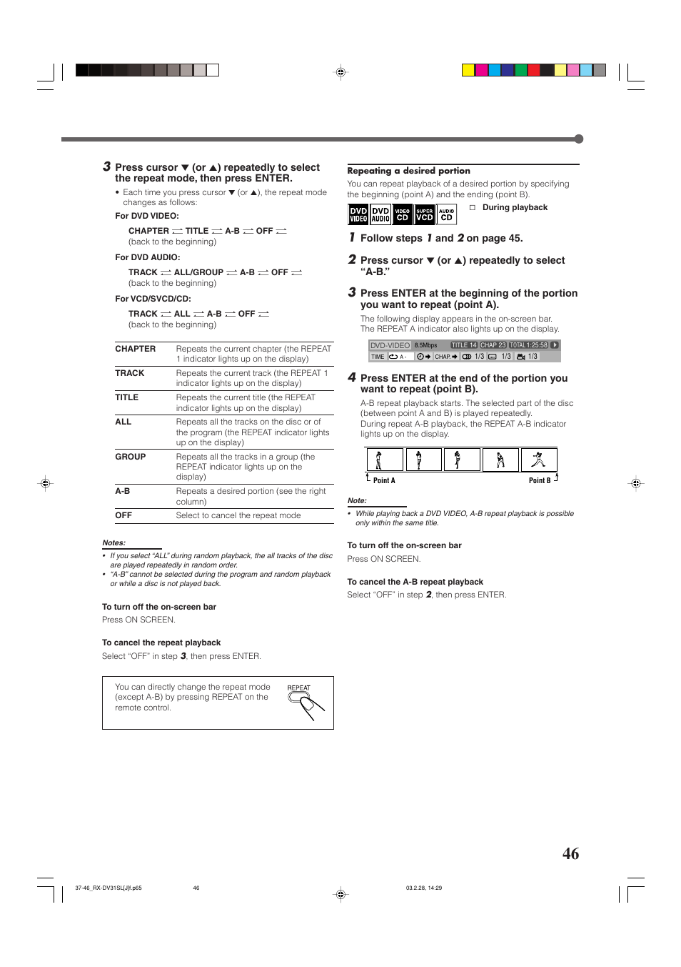Dvd player operations | JVC RX-DV31SL User Manual | Page 49 / 78