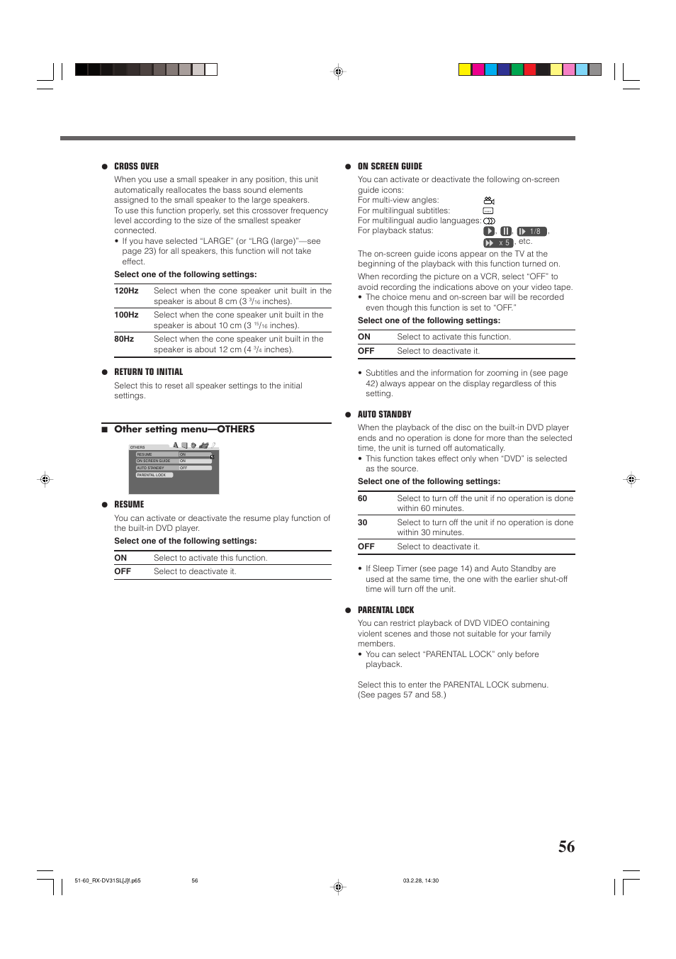Setting dvd preferences, Choice menu operations | JVC RX-DV31SL User Manual | Page 59 / 78
