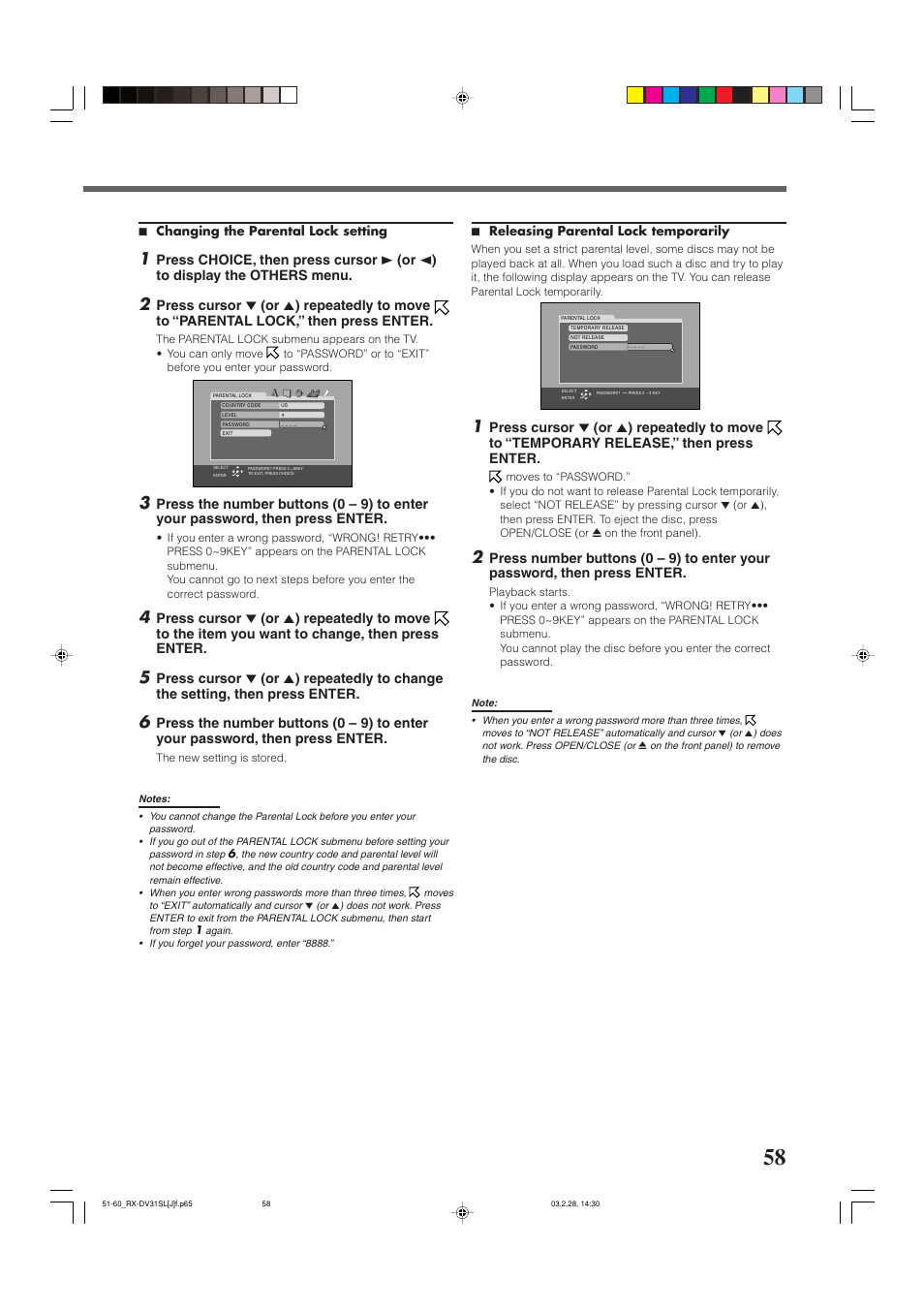 Choice menu operations | JVC RX-DV31SL User Manual | Page 61 / 78