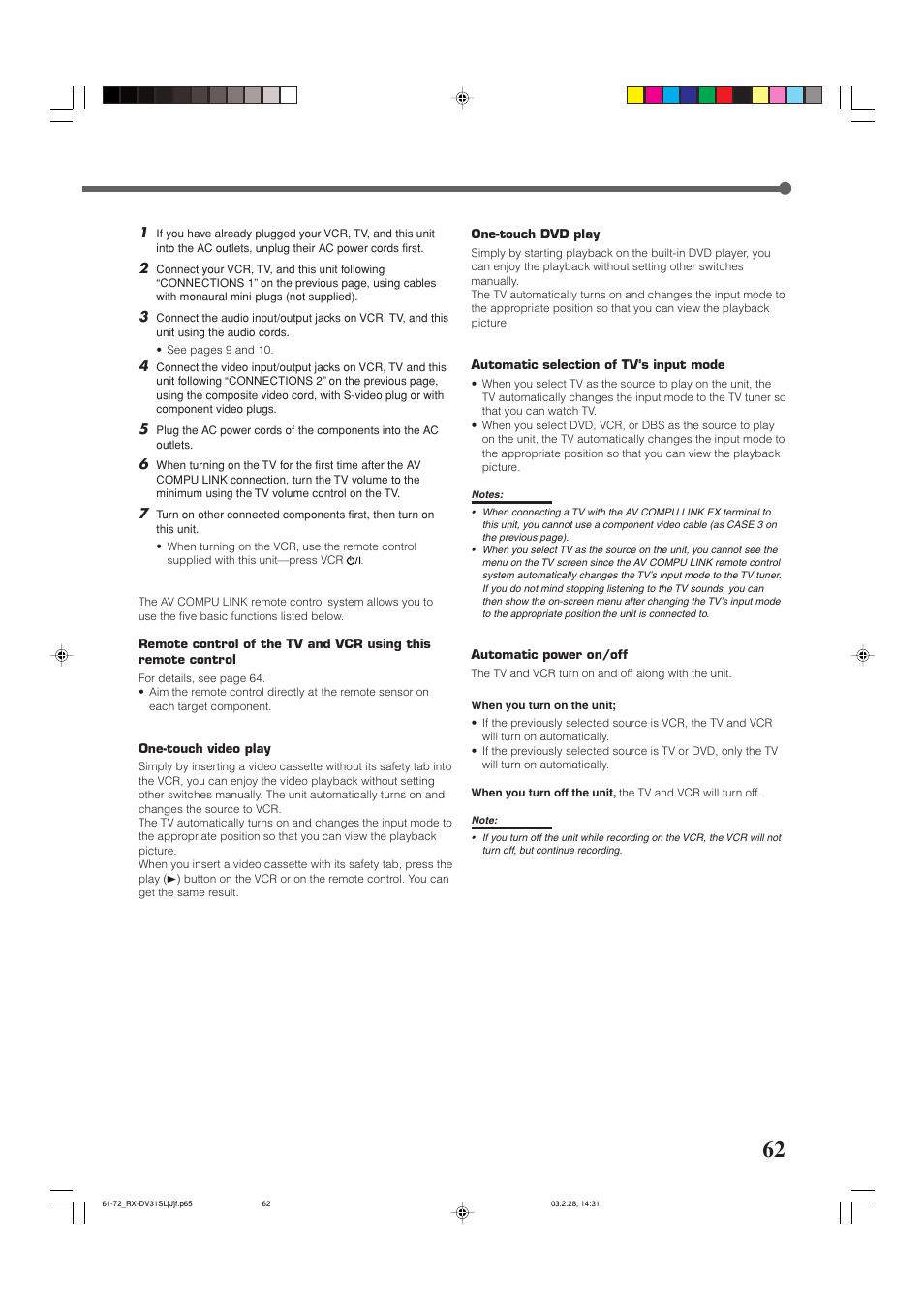 Operating other manufacturers’ equipment | JVC RX-DV31SL User Manual | Page 65 / 78
