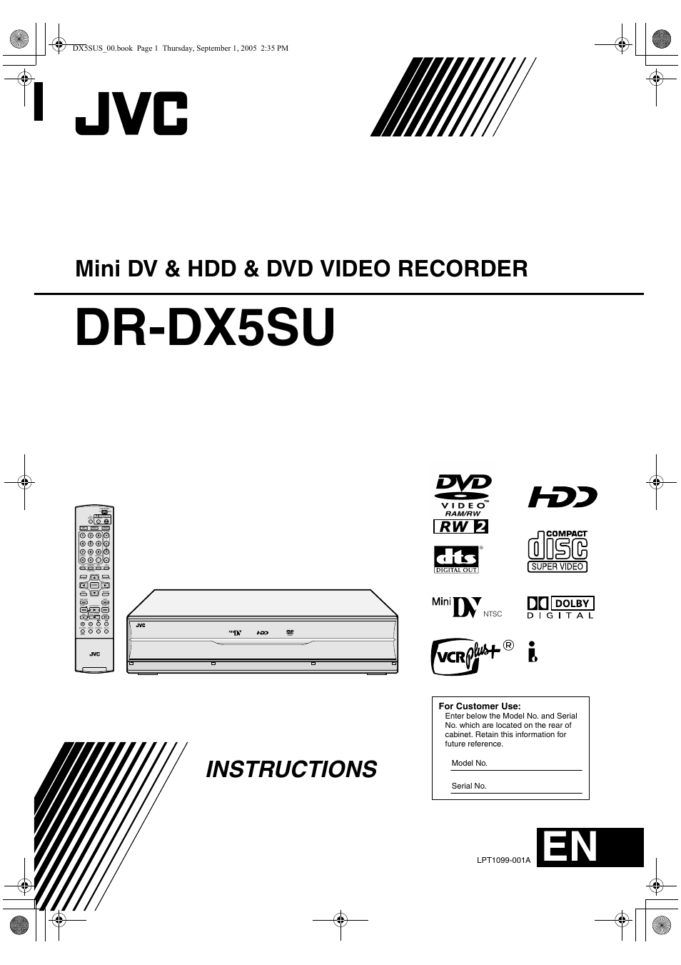 JVC DR-DX5SU User Manual | 88 pages