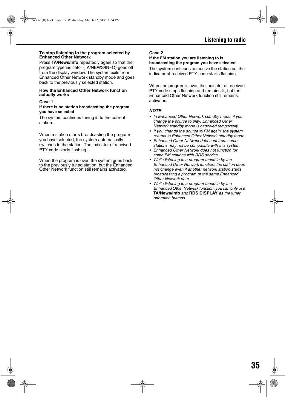 Listening to radio | JVC CA-FSXA1 User Manual | Page 39 / 48