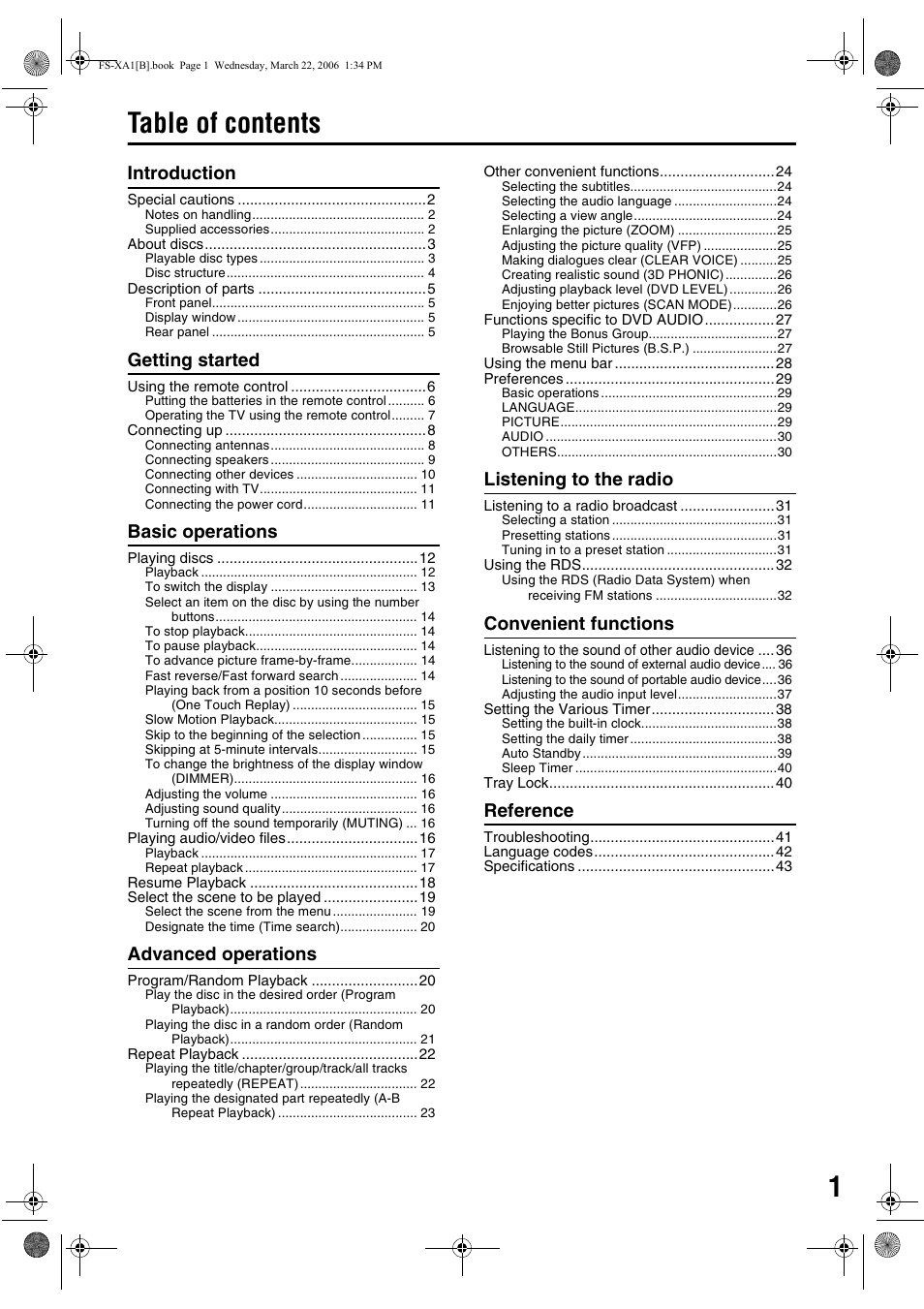 JVC CA-FSXA1 User Manual | Page 5 / 48