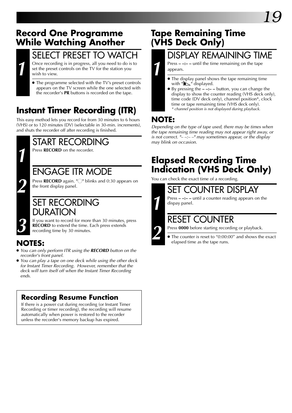 JVC SR-VS20EK User Manual | Page 19 / 84