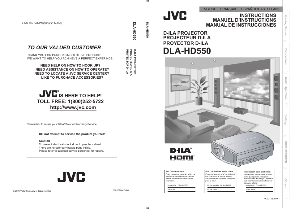 JVC DLA-HD550 User Manual | 174 pages