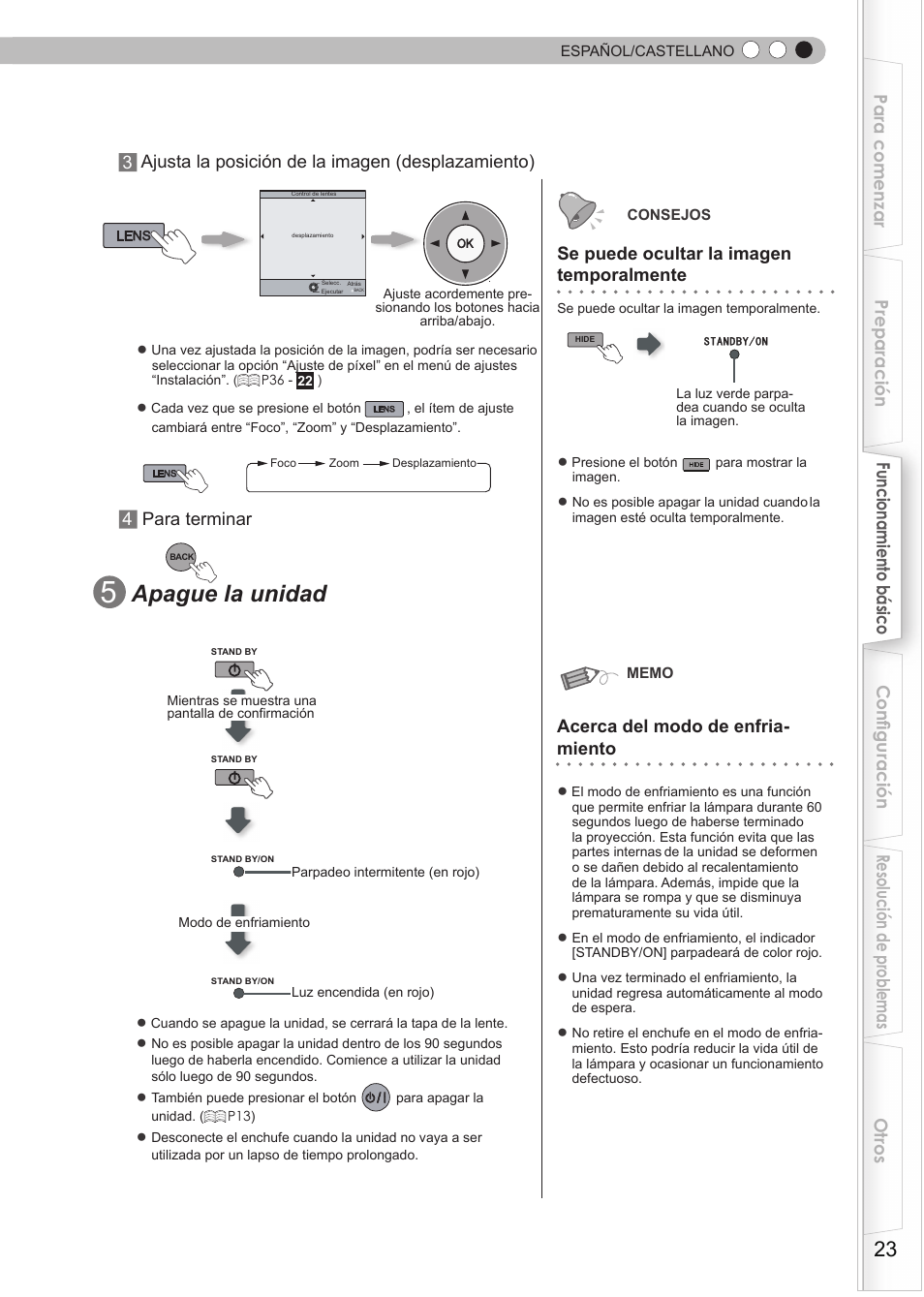 Apague la unidad | JVC DLA-HD550 User Manual | Page 139 / 174