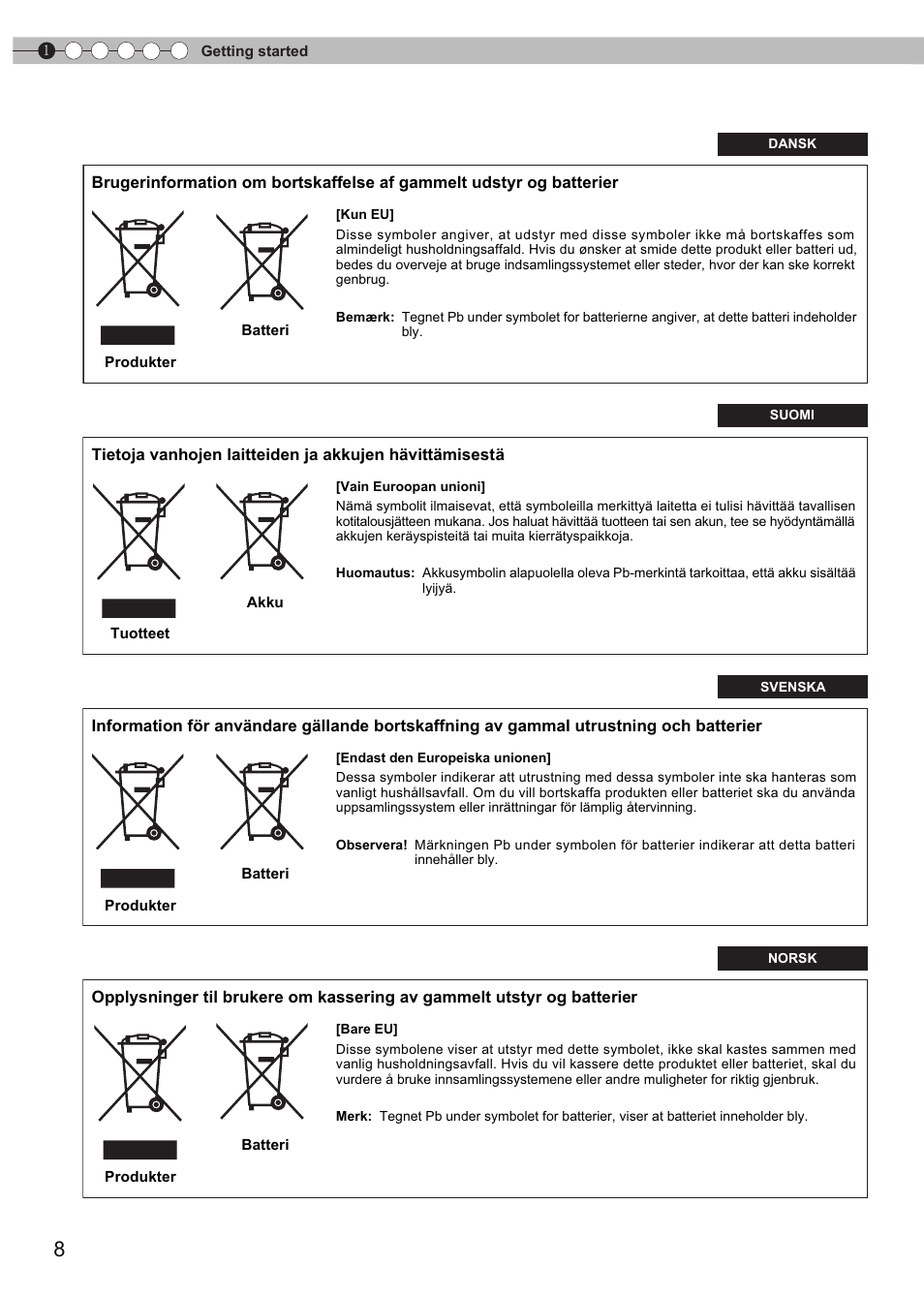 JVC DLA-HD550 User Manual | Page 8 / 174