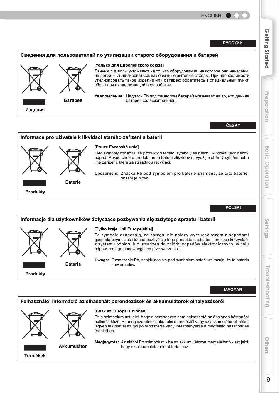 JVC DLA-HD550 User Manual | Page 9 / 174