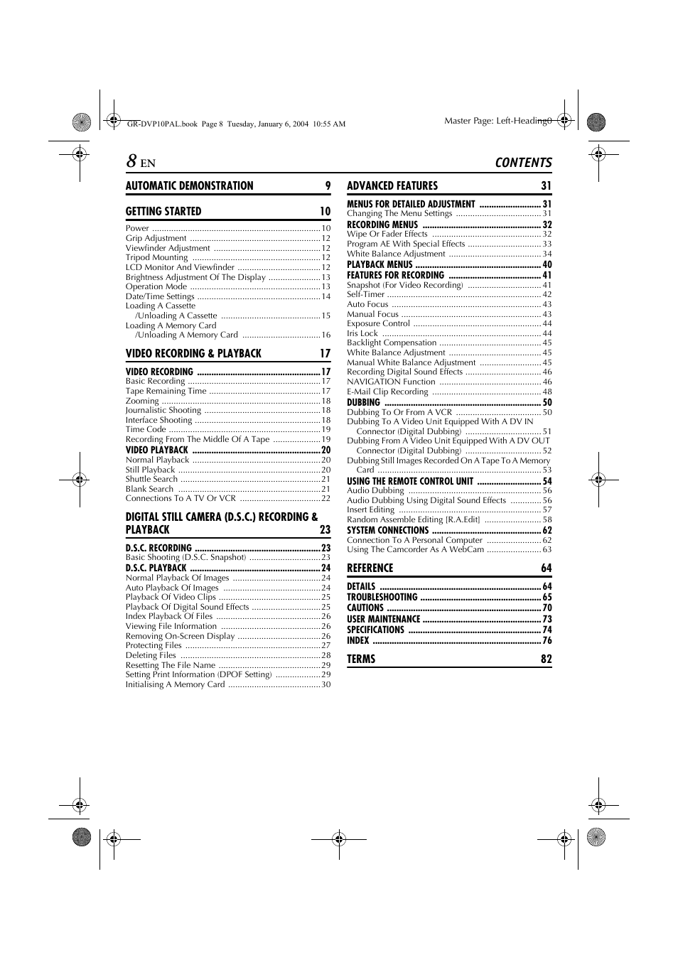 JVC GR-DVP10 User Manual | Page 8 / 84