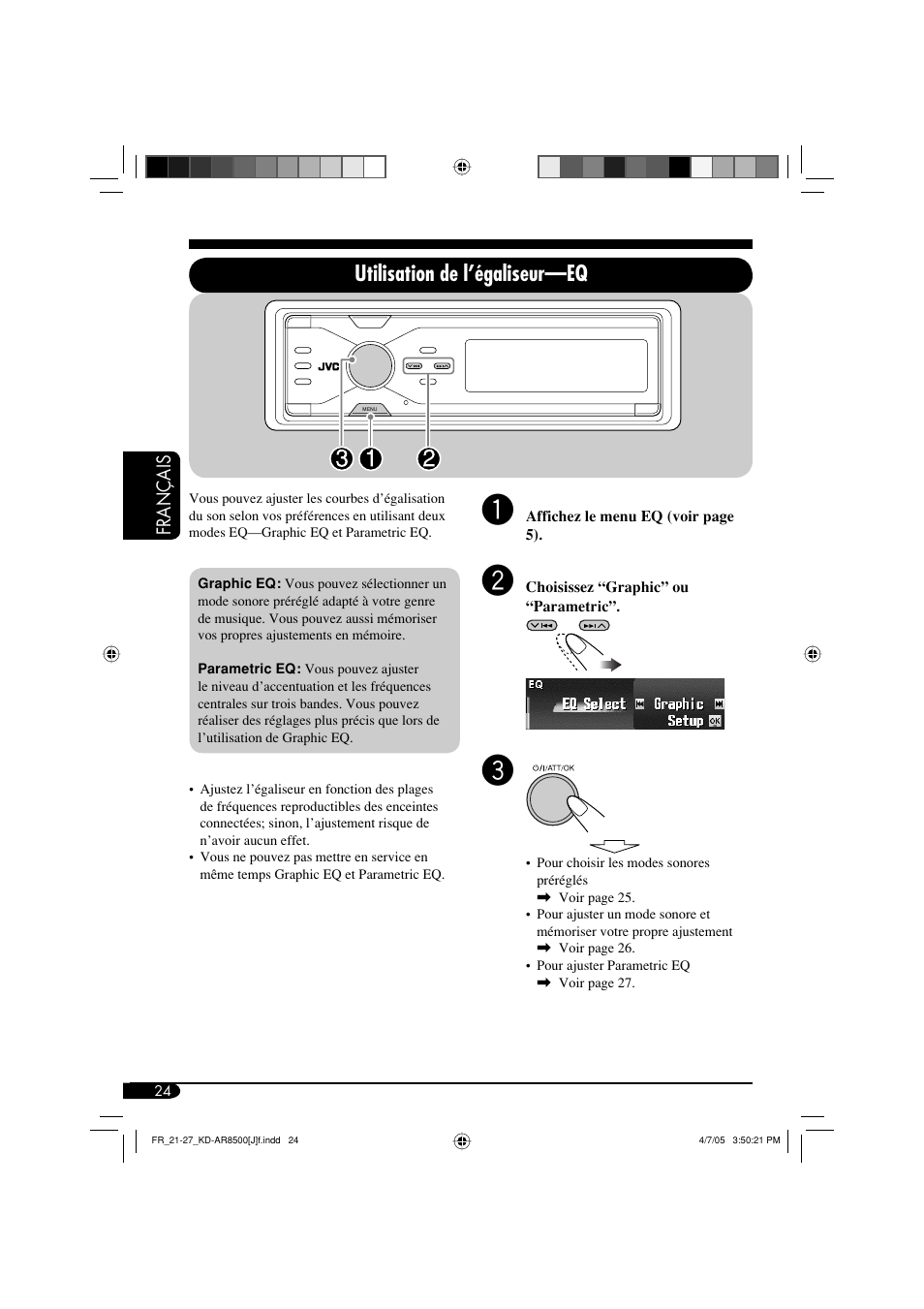 Utilisation de l’égaliseur—eq | JVC KD-AR8500 User Manual | Page 140 / 177