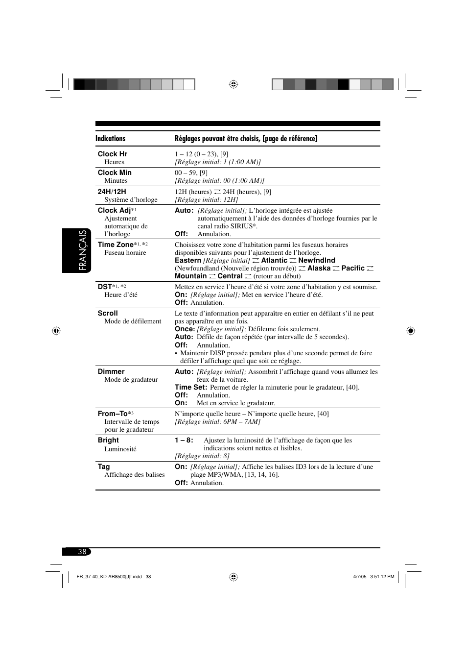 Français | JVC KD-AR8500 User Manual | Page 154 / 177