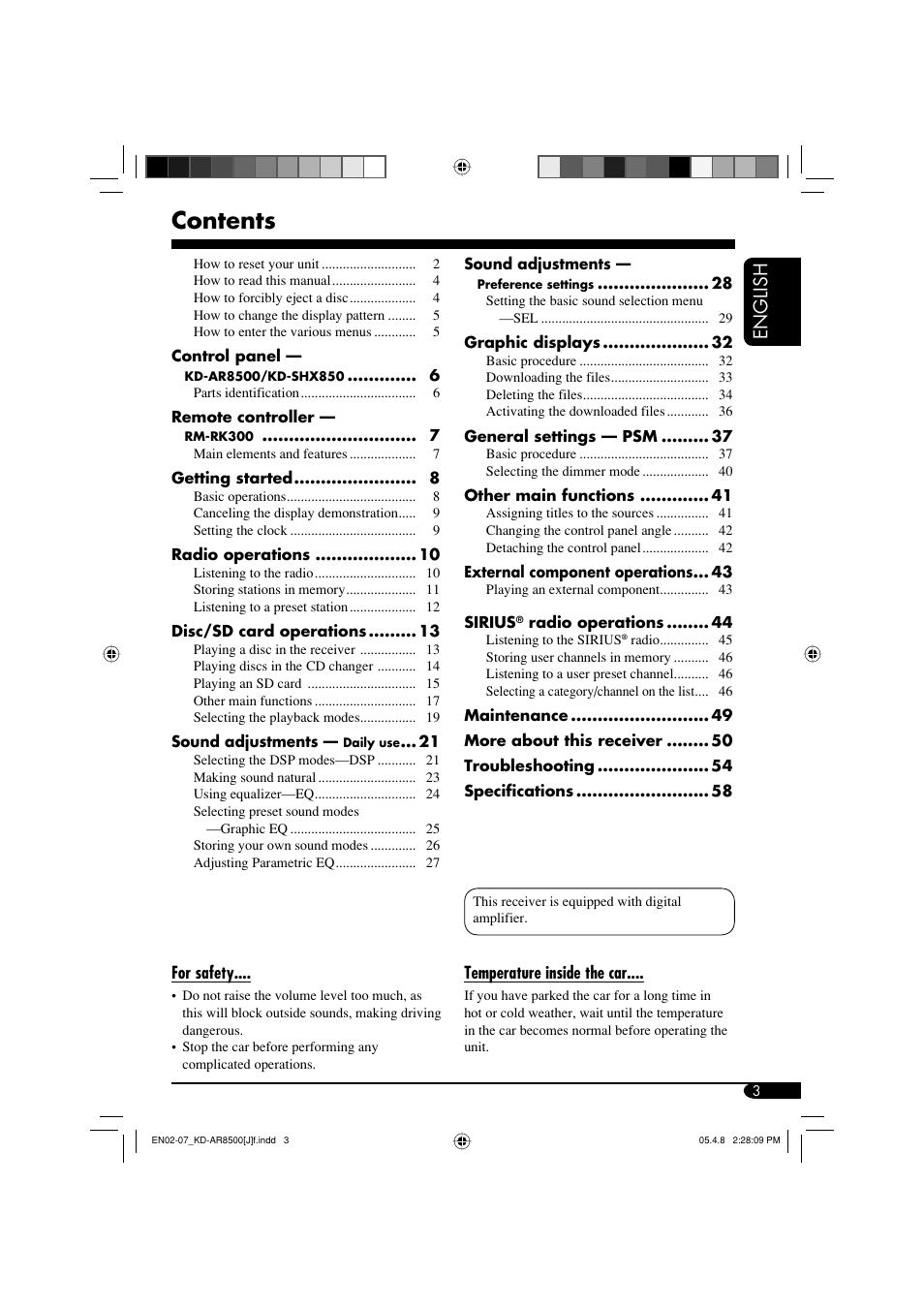JVC KD-AR8500 User Manual | Page 3 / 177