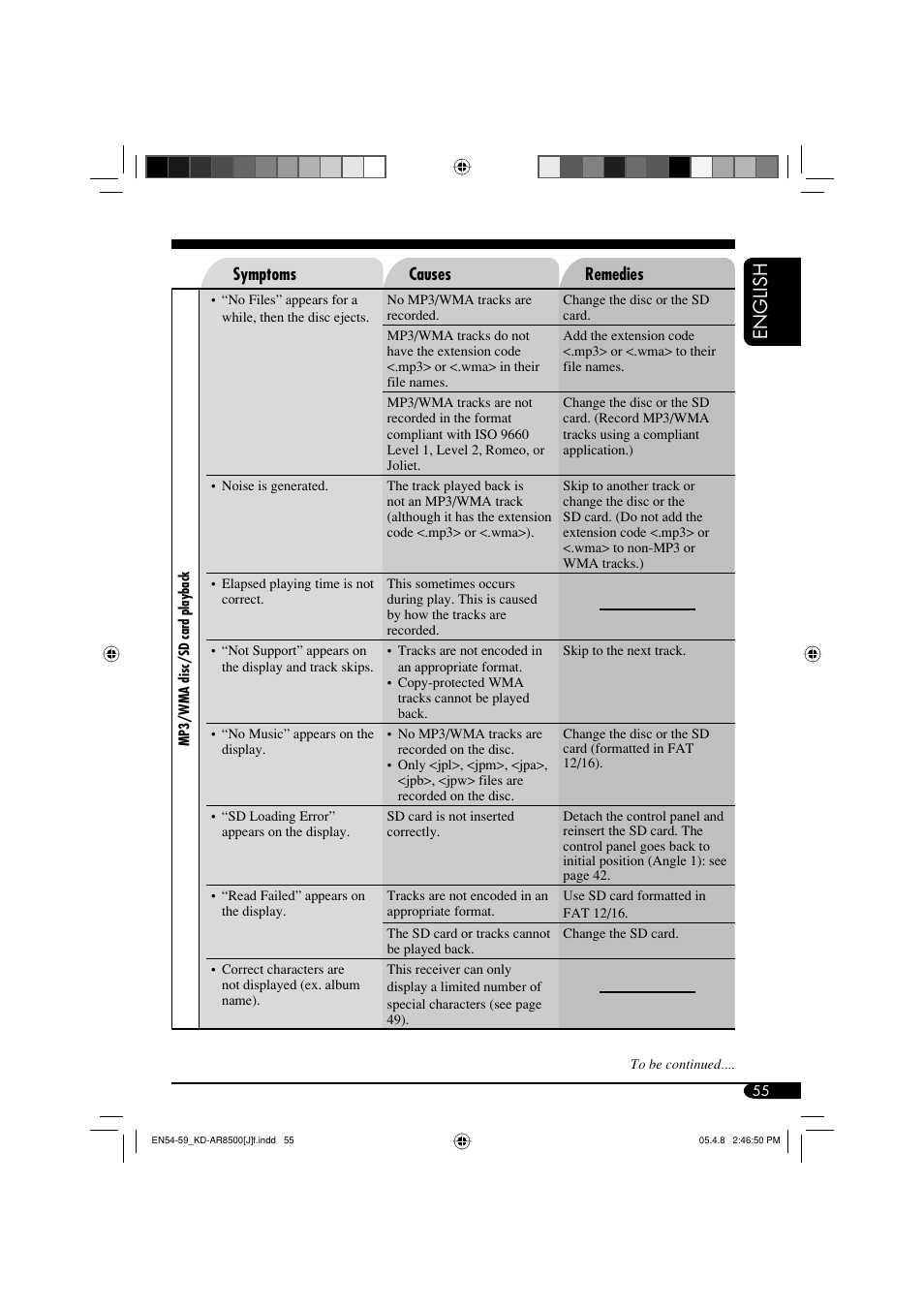 English | JVC KD-AR8500 User Manual | Page 55 / 177