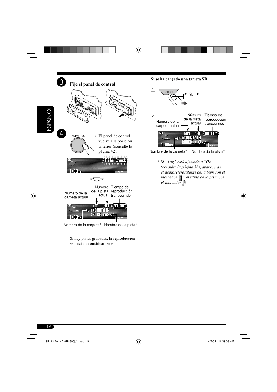 Esp añol | JVC KD-AR8500 User Manual | Page 74 / 177