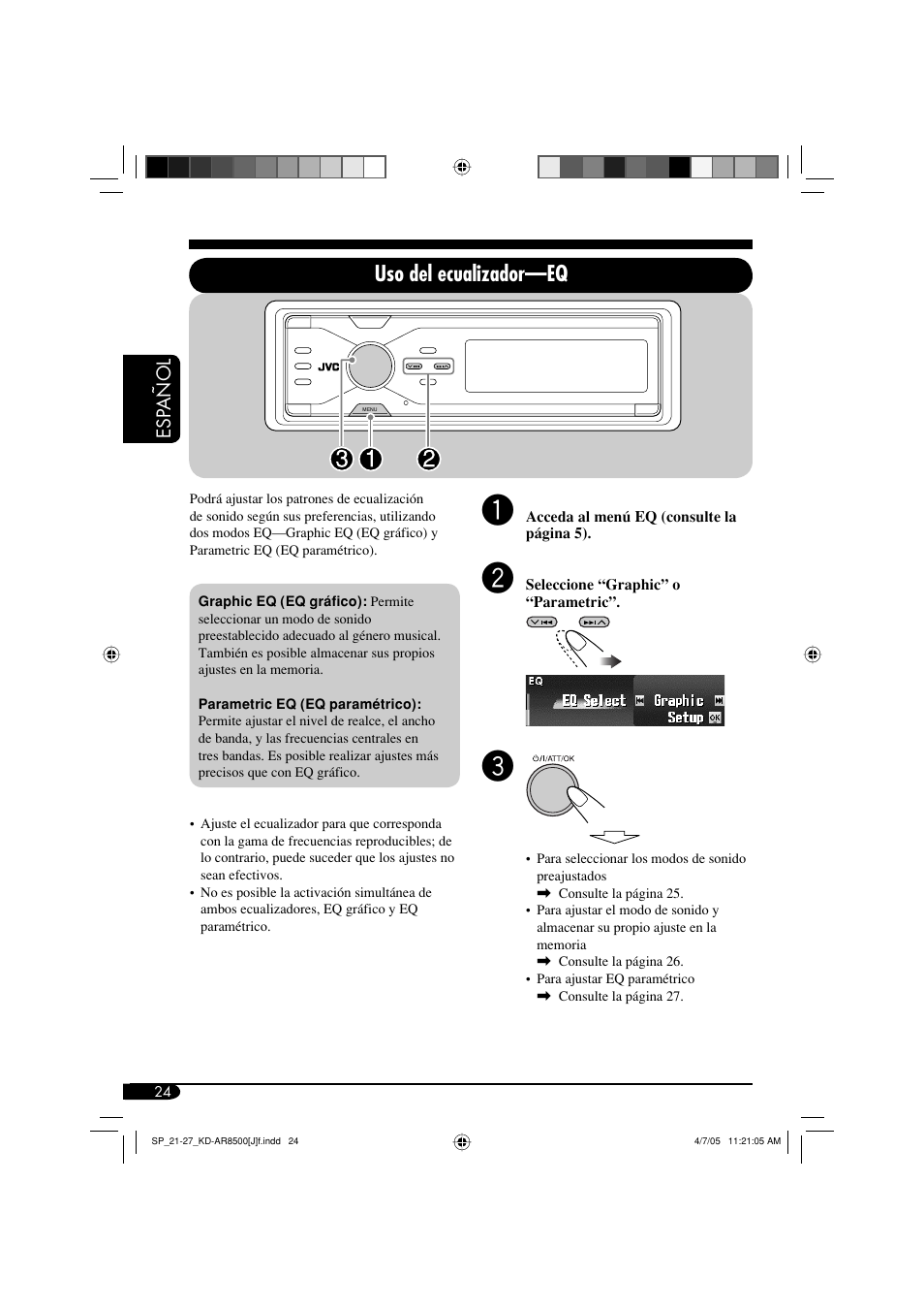 Uso del ecualizador —eq | JVC KD-AR8500 User Manual | Page 82 / 177