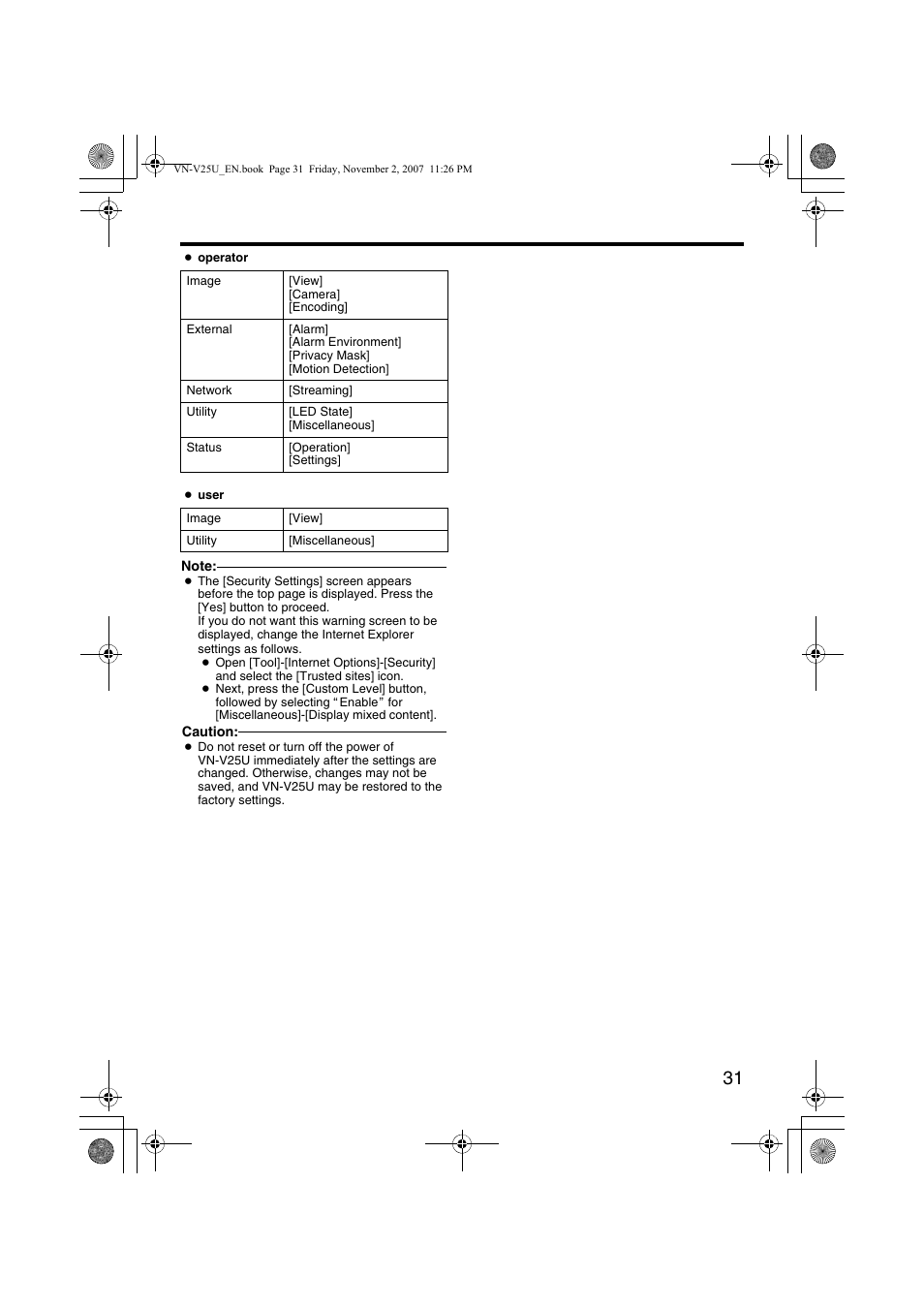 JVC VN-V25U User Manual | Page 31 / 92