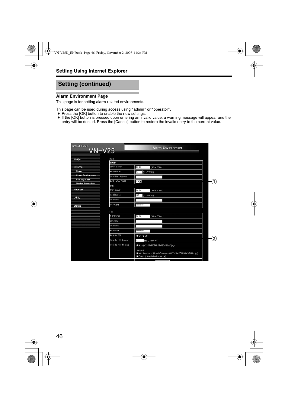 Setting (continued) | JVC VN-V25U User Manual | Page 46 / 92