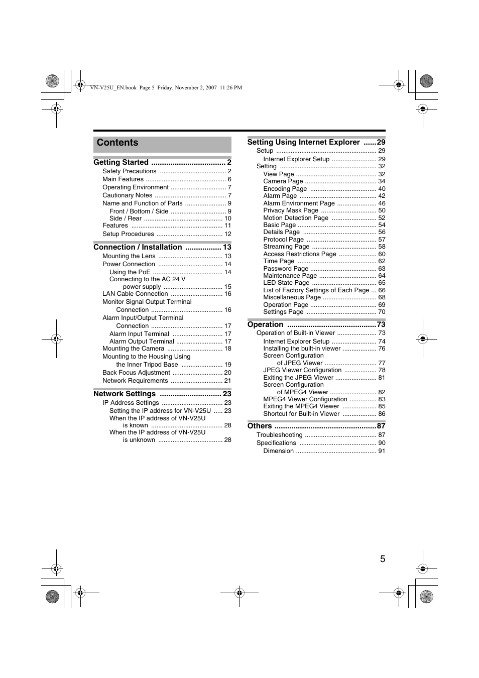 JVC VN-V25U User Manual | Page 5 / 92