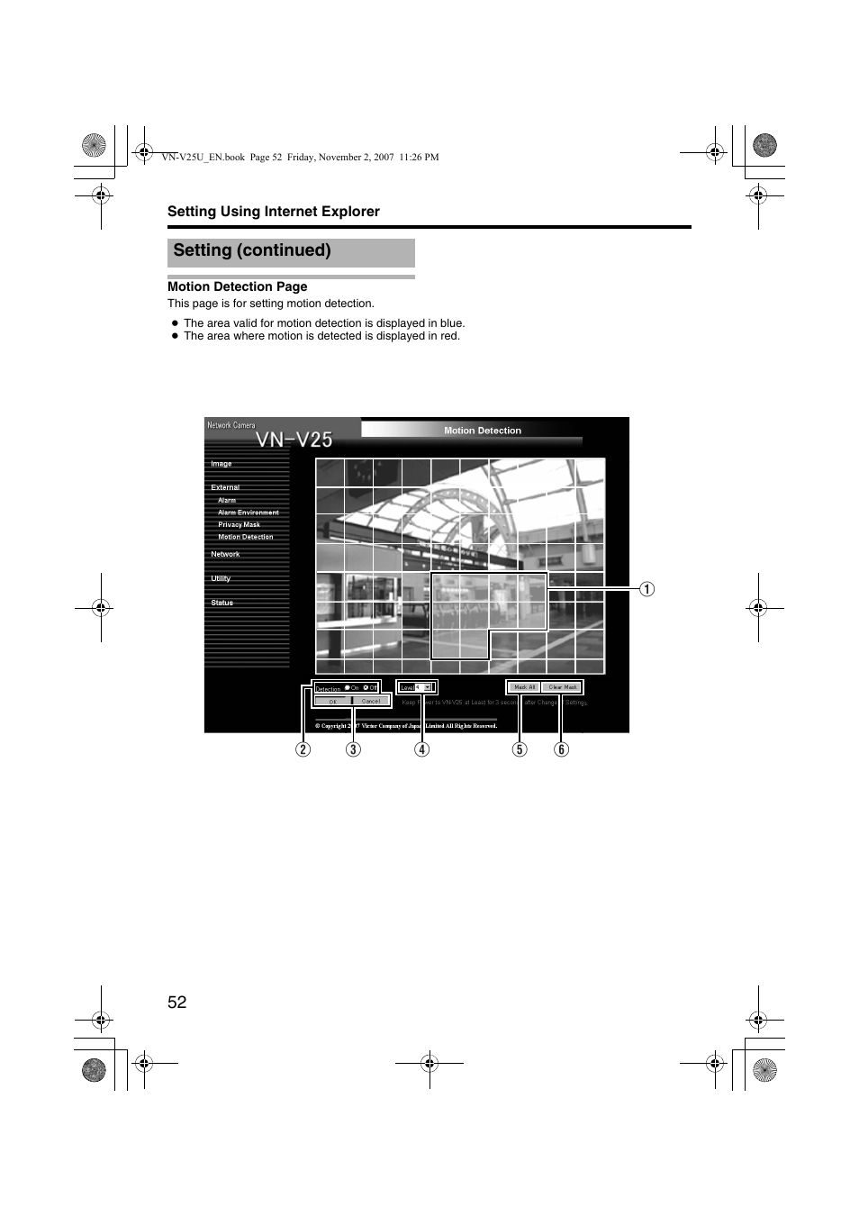 Setting (continued) | JVC VN-V25U User Manual | Page 52 / 92