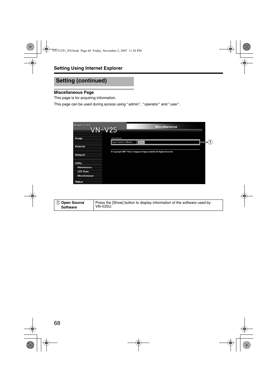 Setting (continued) | JVC VN-V25U User Manual | Page 68 / 92