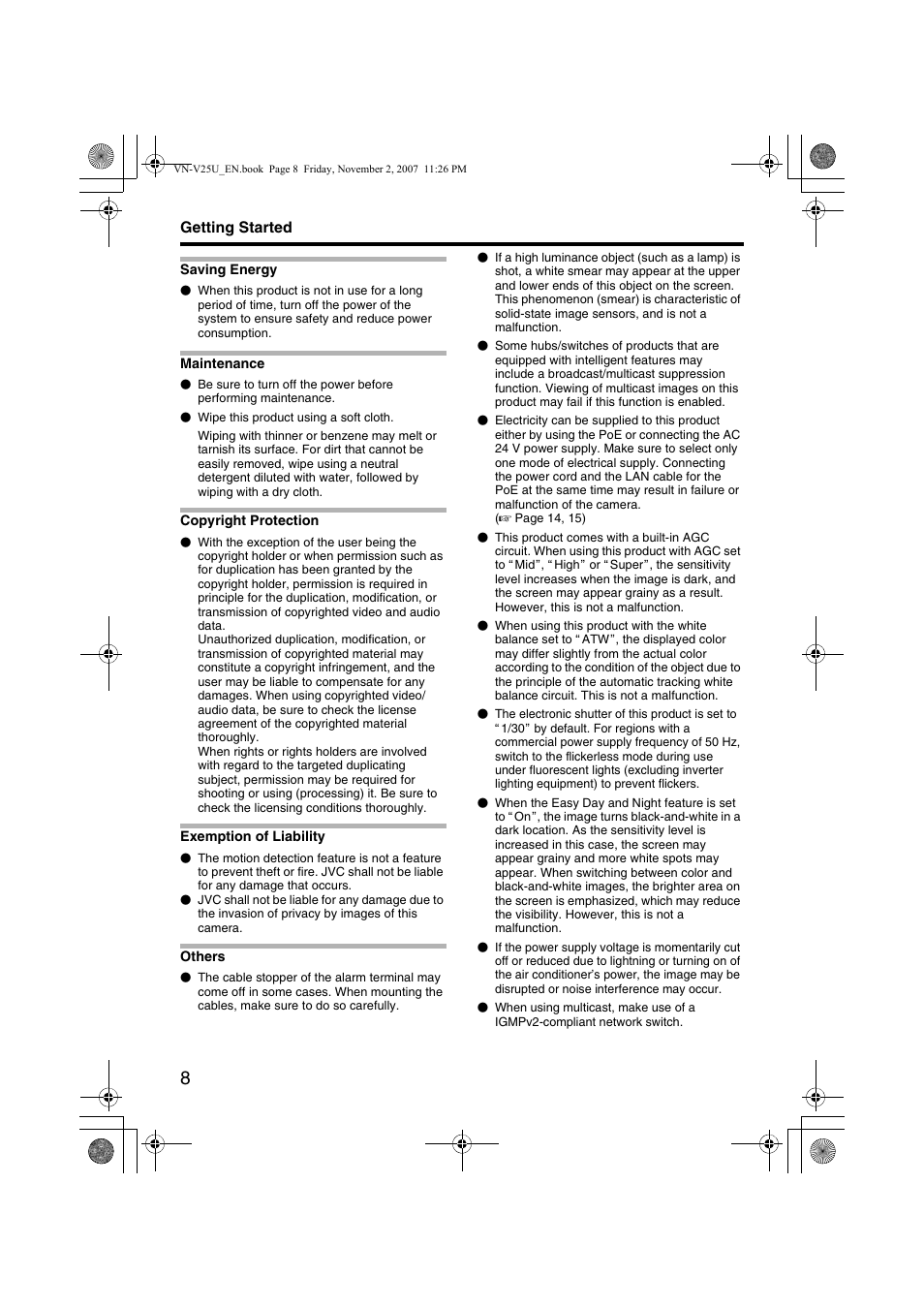 JVC VN-V25U User Manual | Page 8 / 92