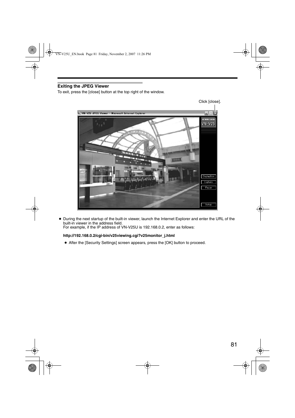 Exiting the jpeg viewer | JVC VN-V25U User Manual | Page 81 / 92
