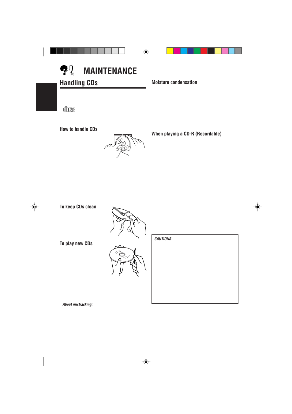 Maintenance, Handling cds | JVC KD-S717 User Manual | Page 18 / 24