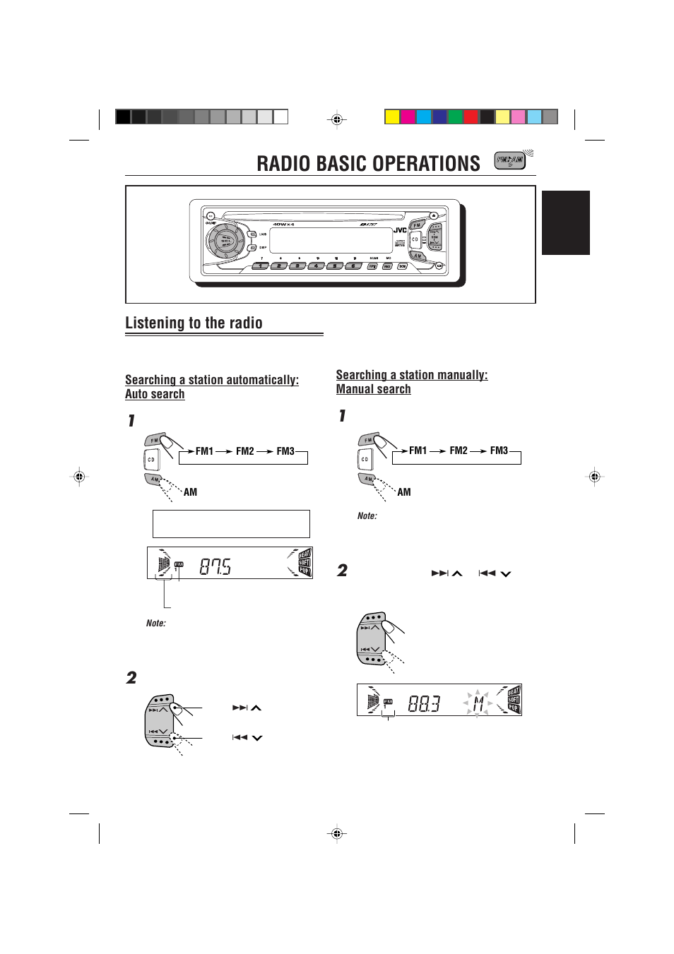 Radio basic operations, Listening to the radio | JVC KD-S717 User Manual | Page 7 / 24