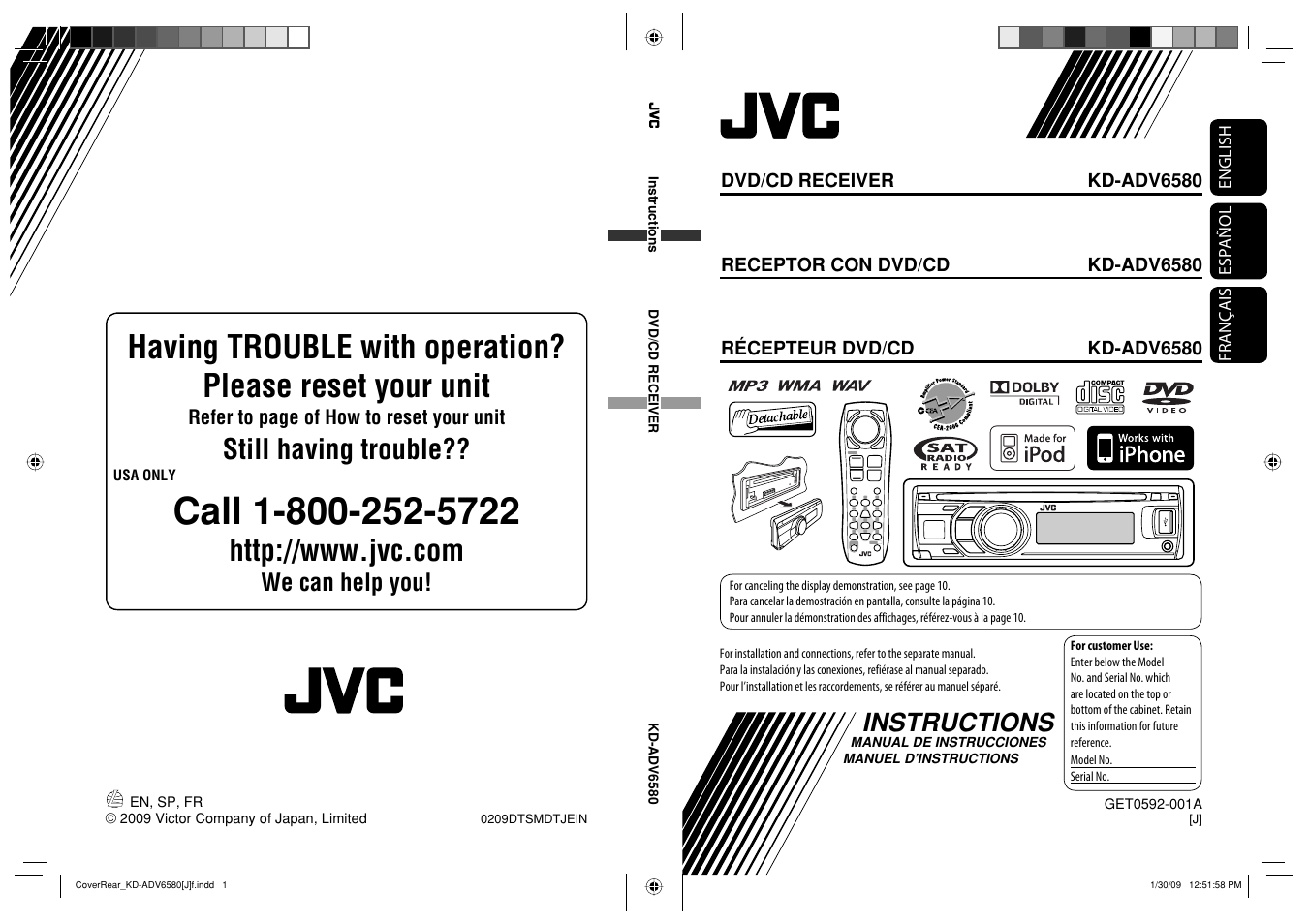 JVC KD-ADV6580 User Manual | 181 pages
