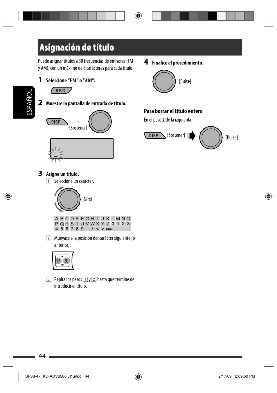 Asignación de título | JVC KD-ADV6580 User Manual | Page 104 / 181